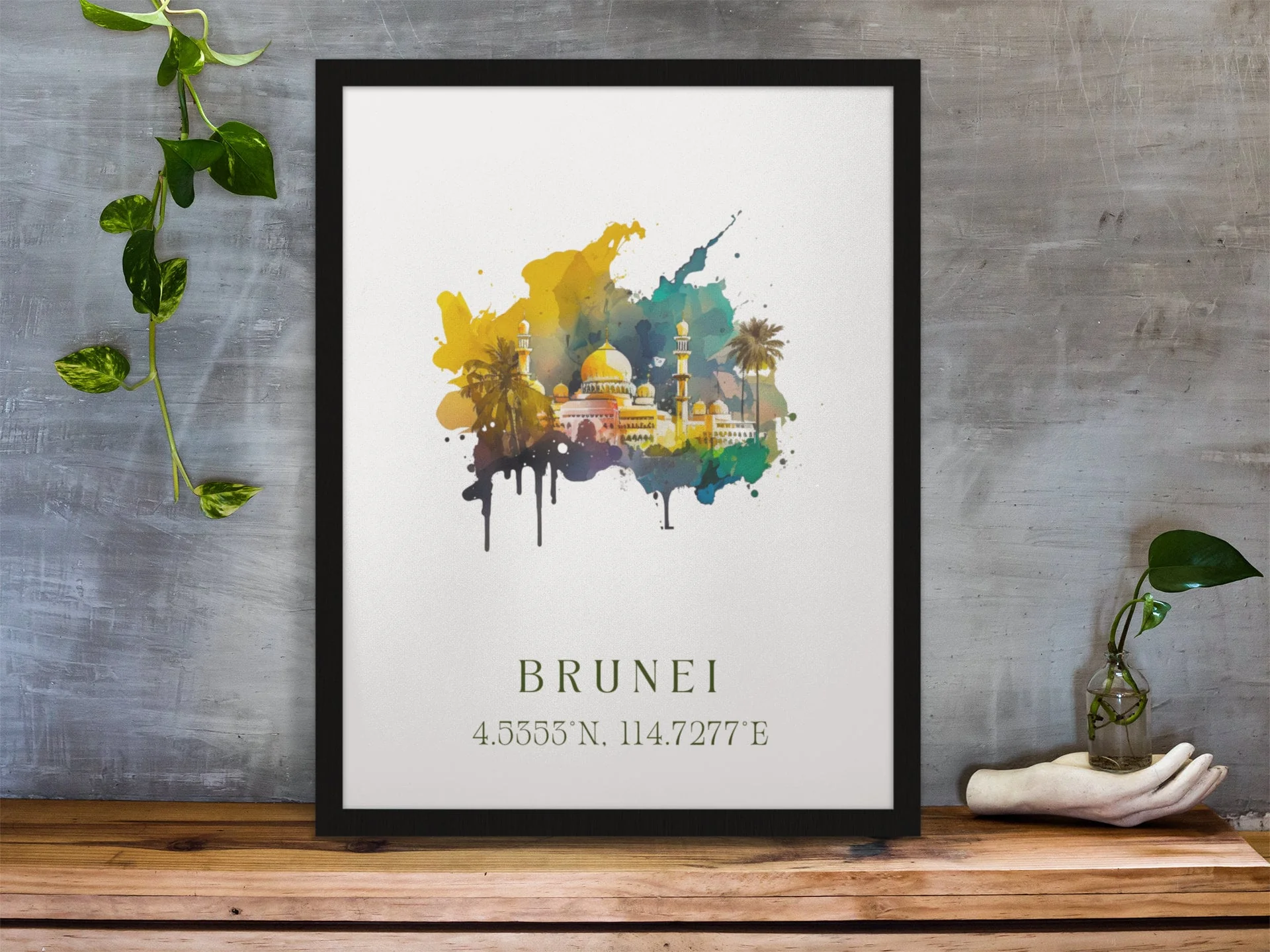 Brunei, Brunei – Watercolor Art Print
