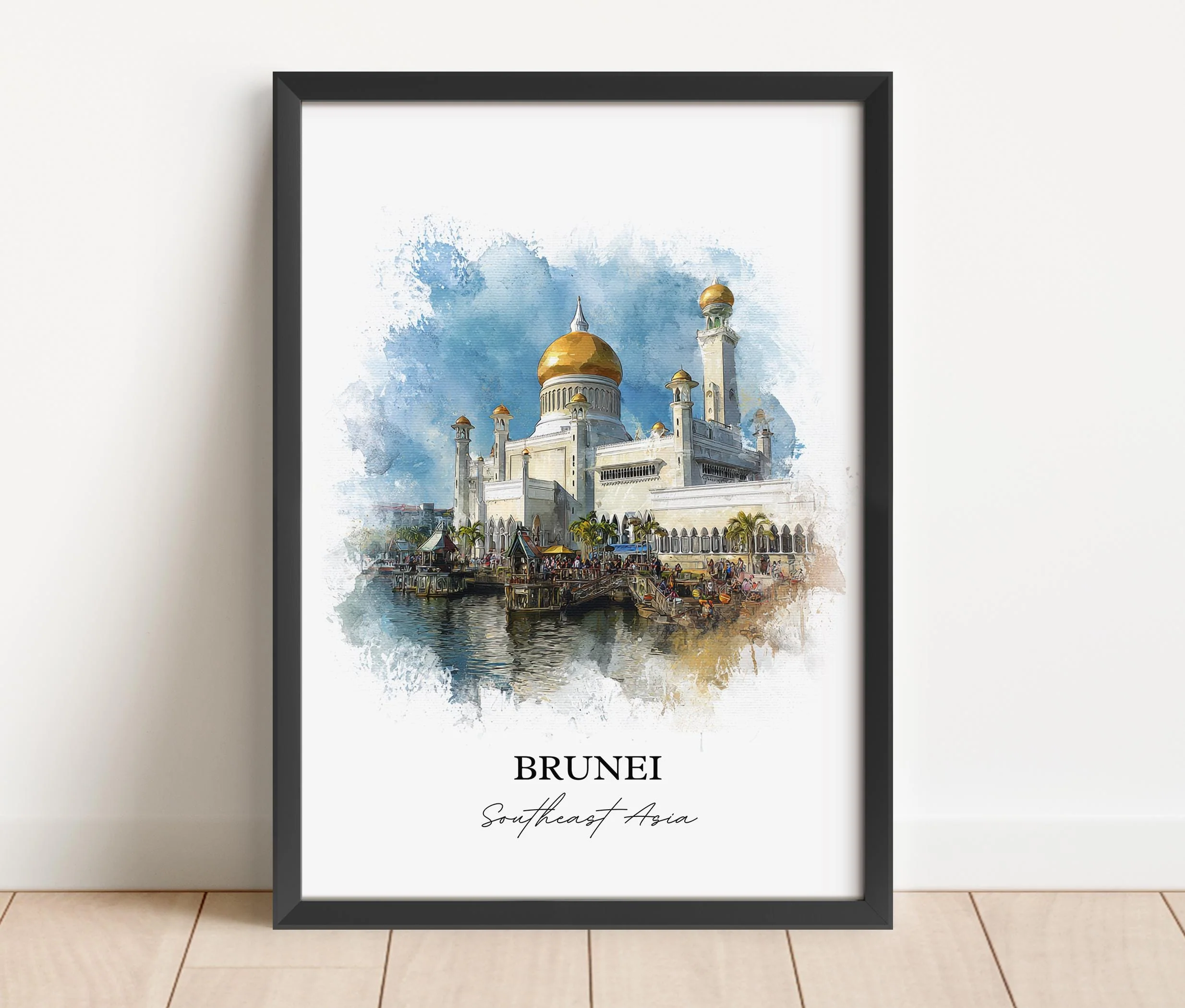 Brunei, Brunei – Watercolor Art Print - Image 6