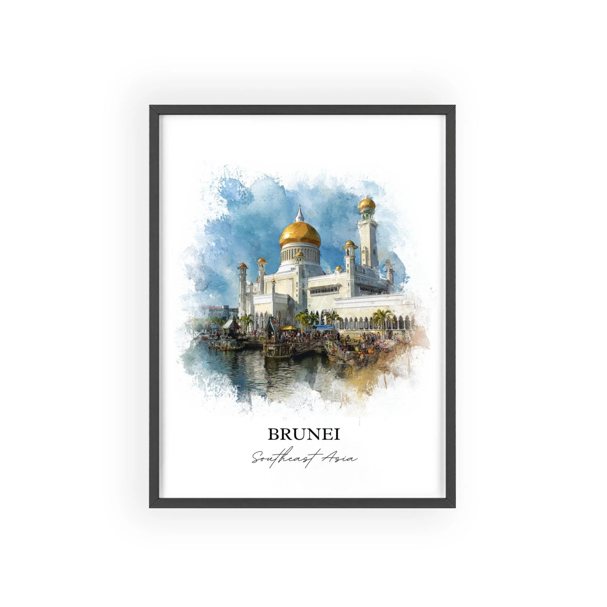Brunei, Brunei – Watercolor Art Print - Image 7