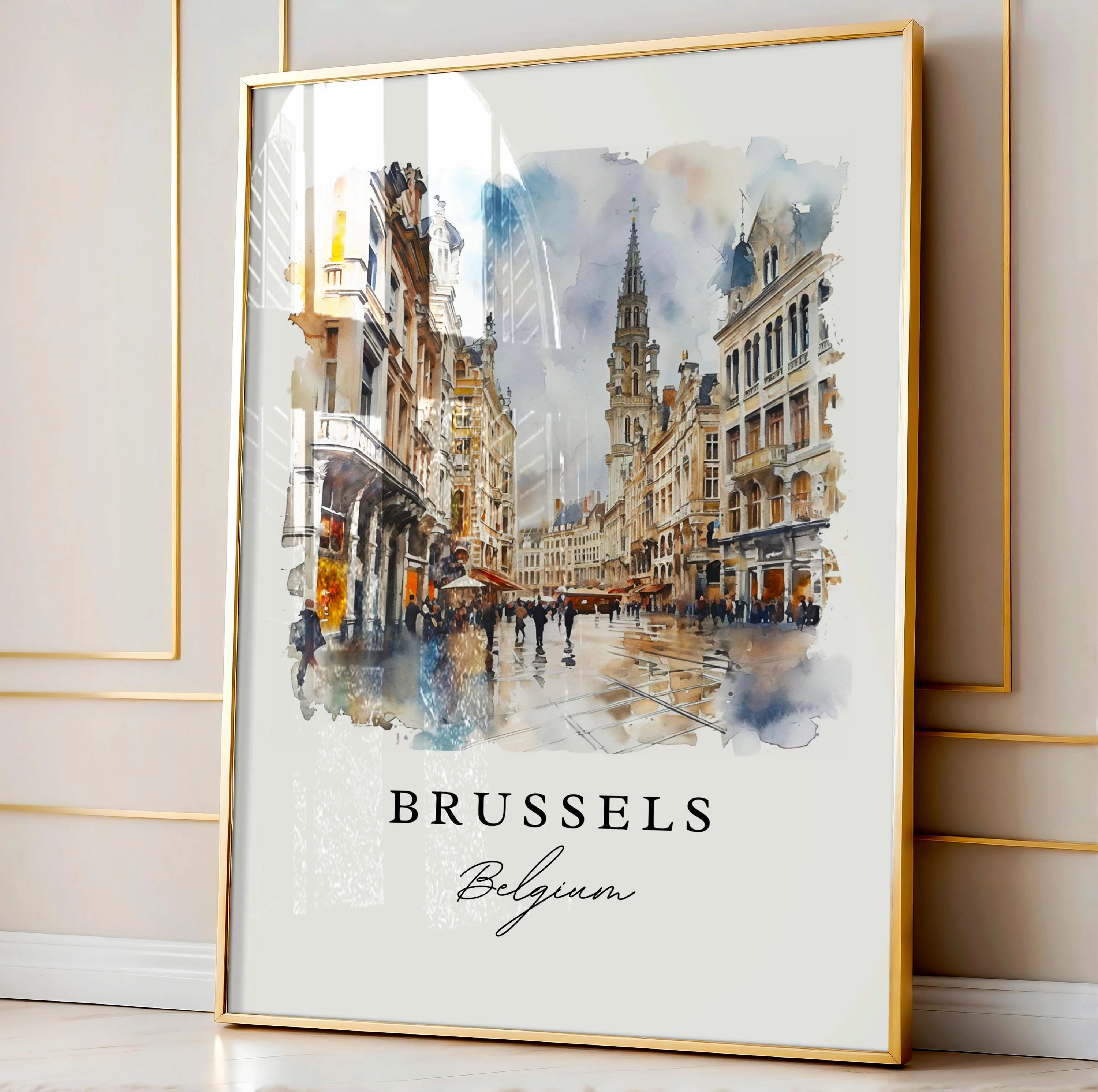 Brussels, Belgium – Watercolor Art Print - Image 5