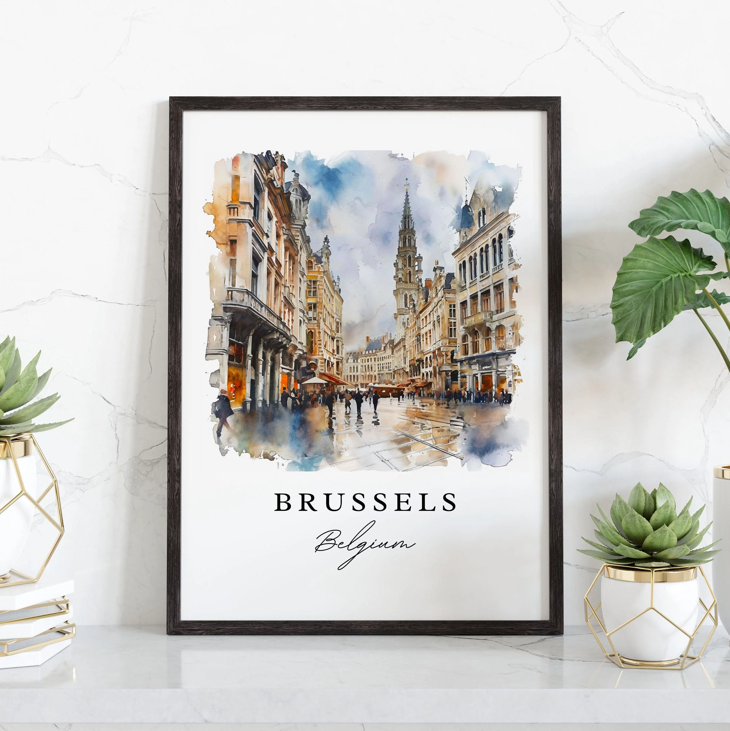 Brussels, Belgium – Watercolor Art Print - Image 6