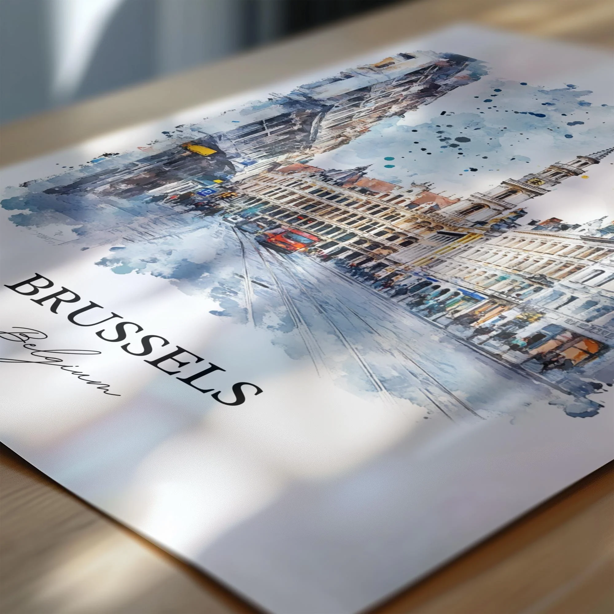 Brussels, Belgium – Watercolor Art Print - Image 2