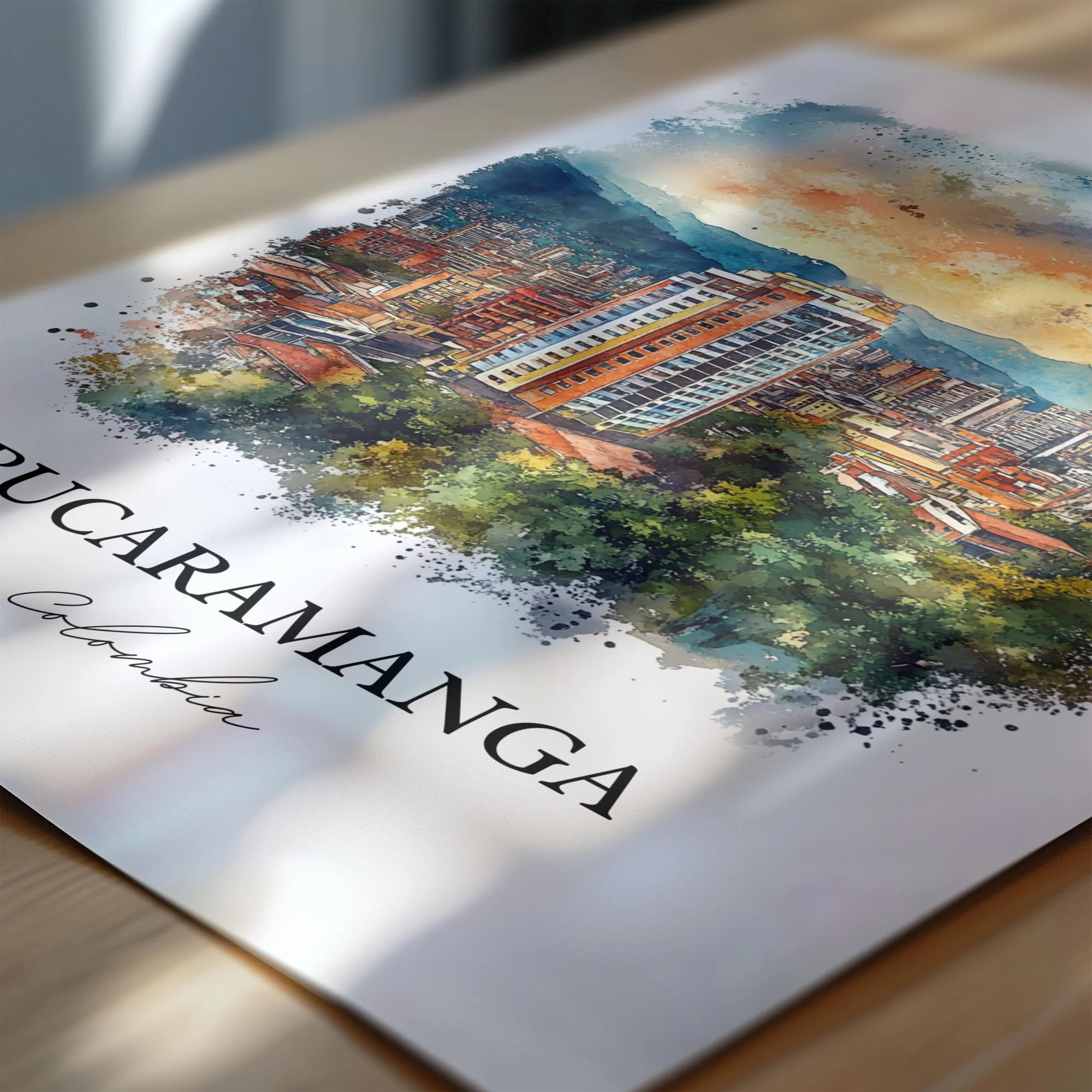 Bucaramanga, Colombia – Watercolor Art Print - Image 2
