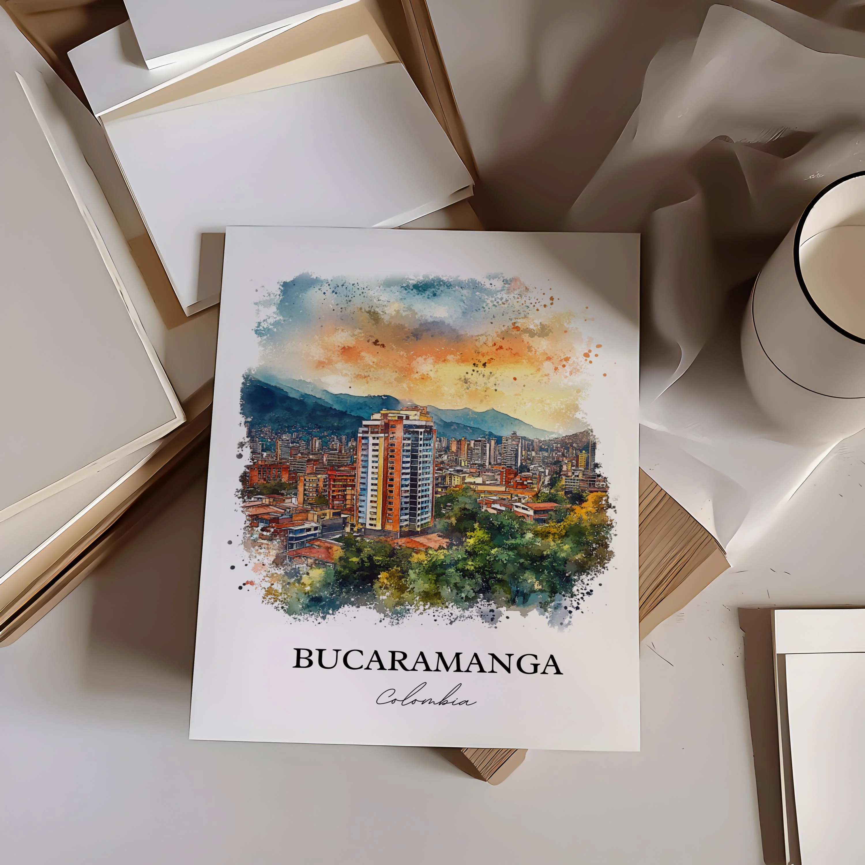 Bucaramanga, Colombia – Watercolor Art Print - Image 6
