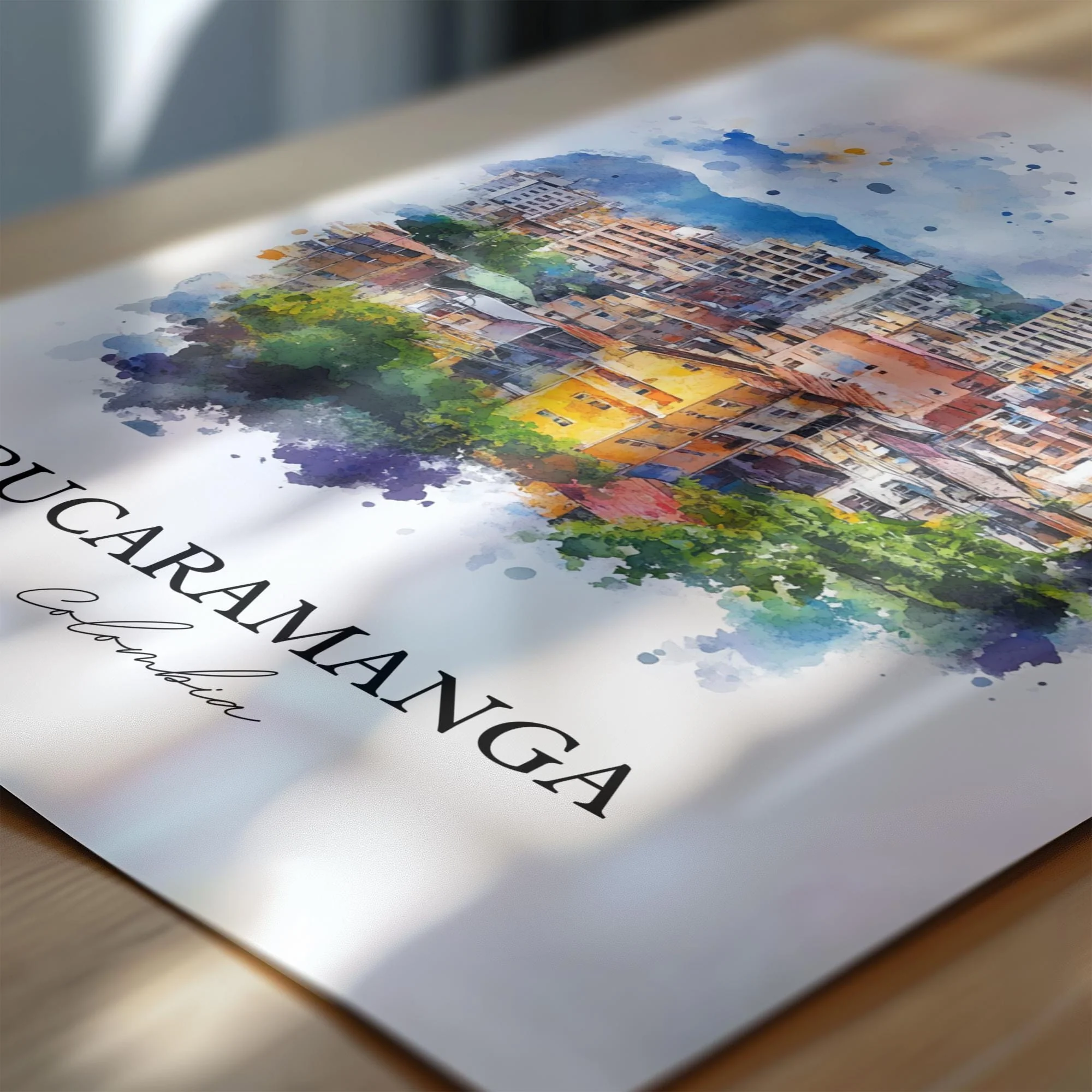 Bucaramanga, Colombia – Watercolor Art Print - Image 2