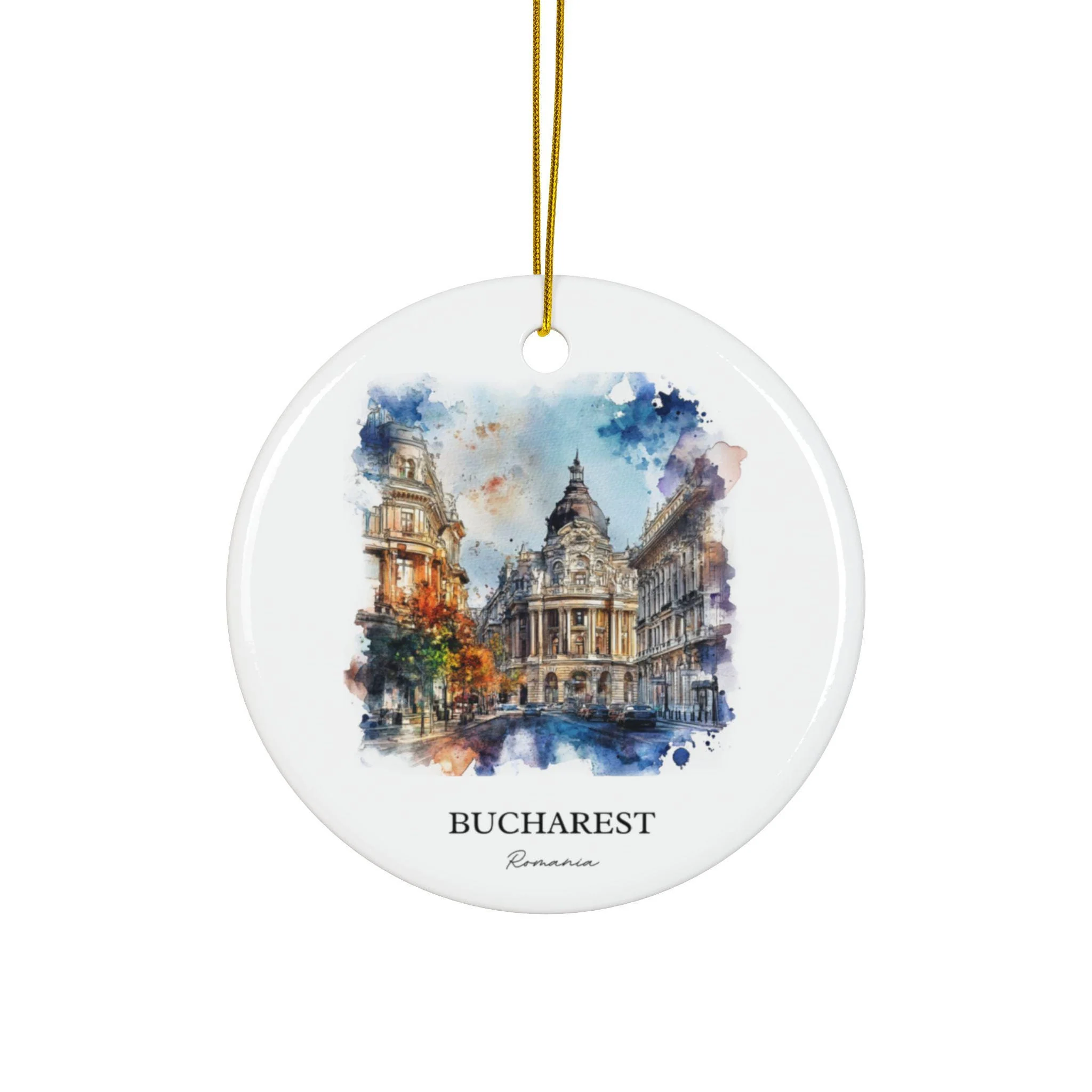 Bucharest Romania Ornament: Unique Bucharest Souvenir, Bucharest Xmas Decor, and Authentic Bucharest Gift
