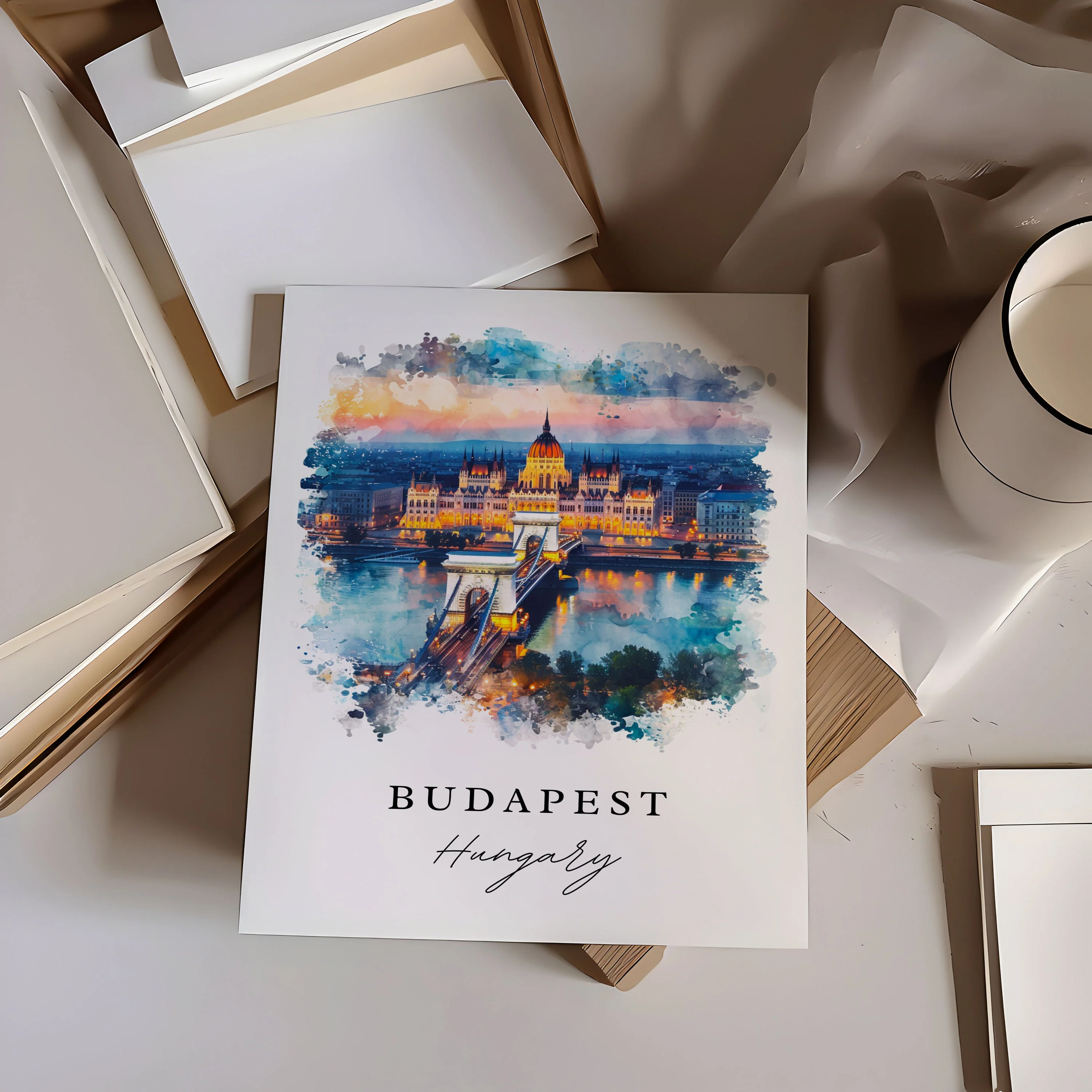 Budapest, Hungary – Watercolor Art Print - Image 2
