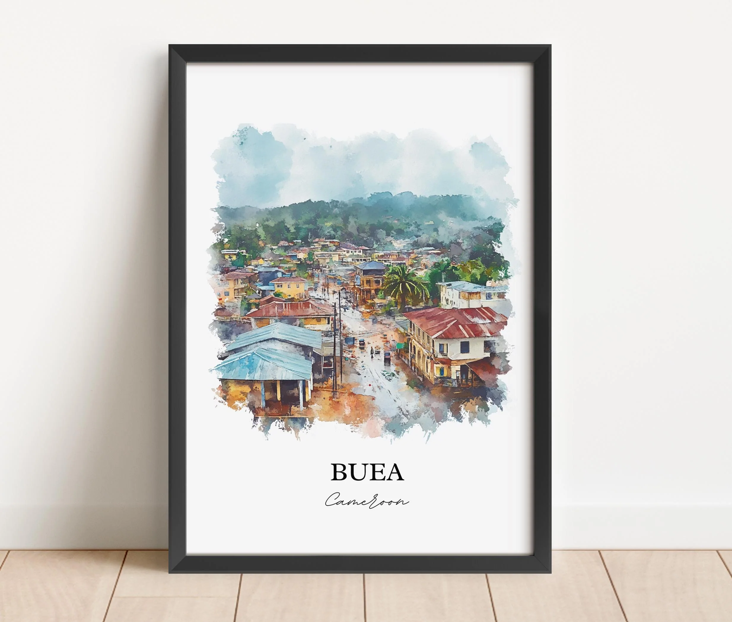 Buea, Cameroon – Watercolor Art Print - Image 6