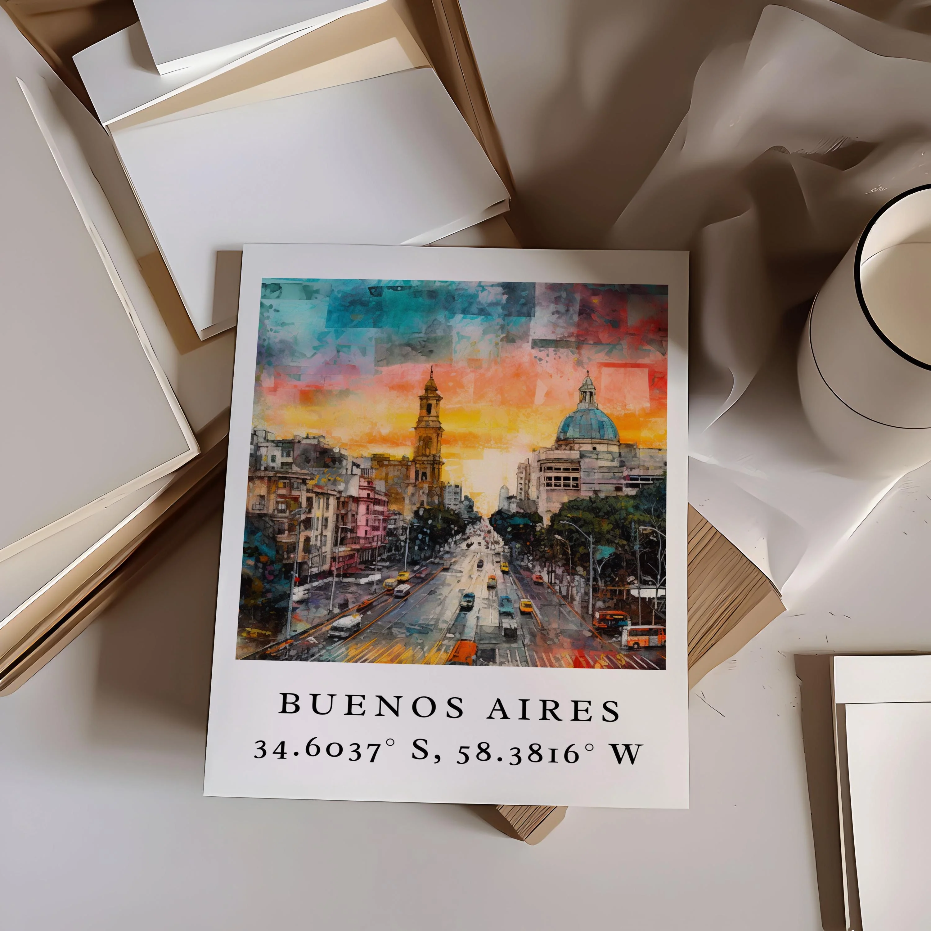 Buenos Aires, Argentina – Watercolor Art Print - Image 2
