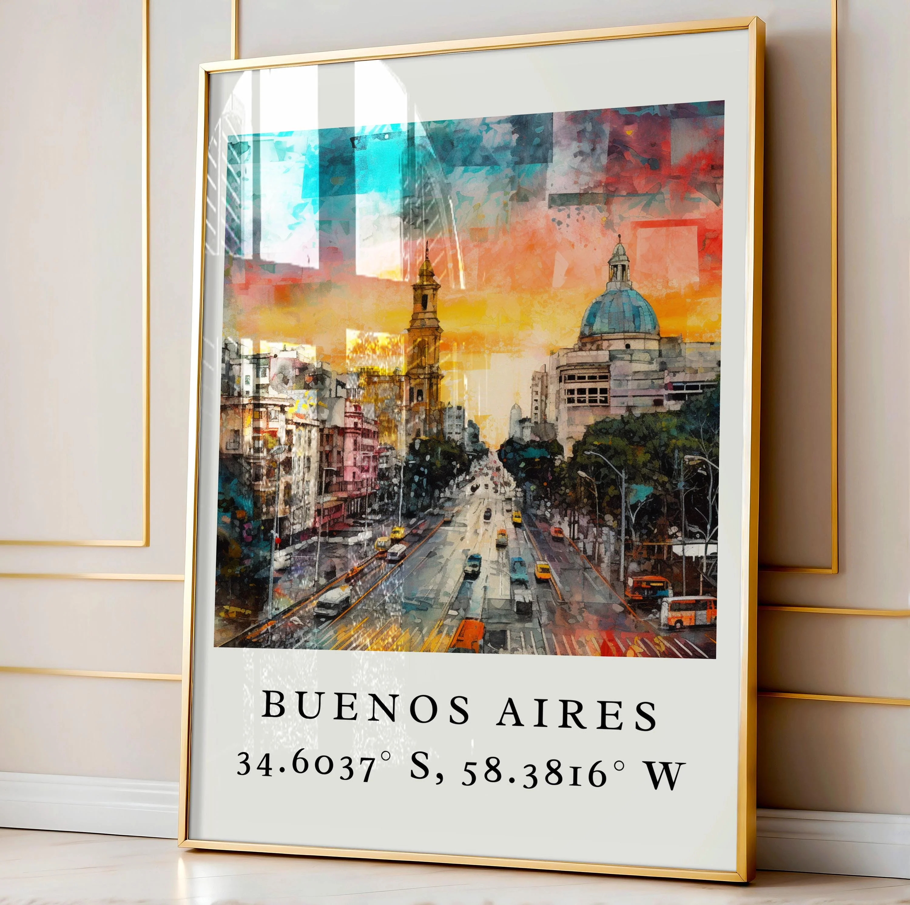 Buenos Aires, Argentina – Watercolor Art Print - Image 3