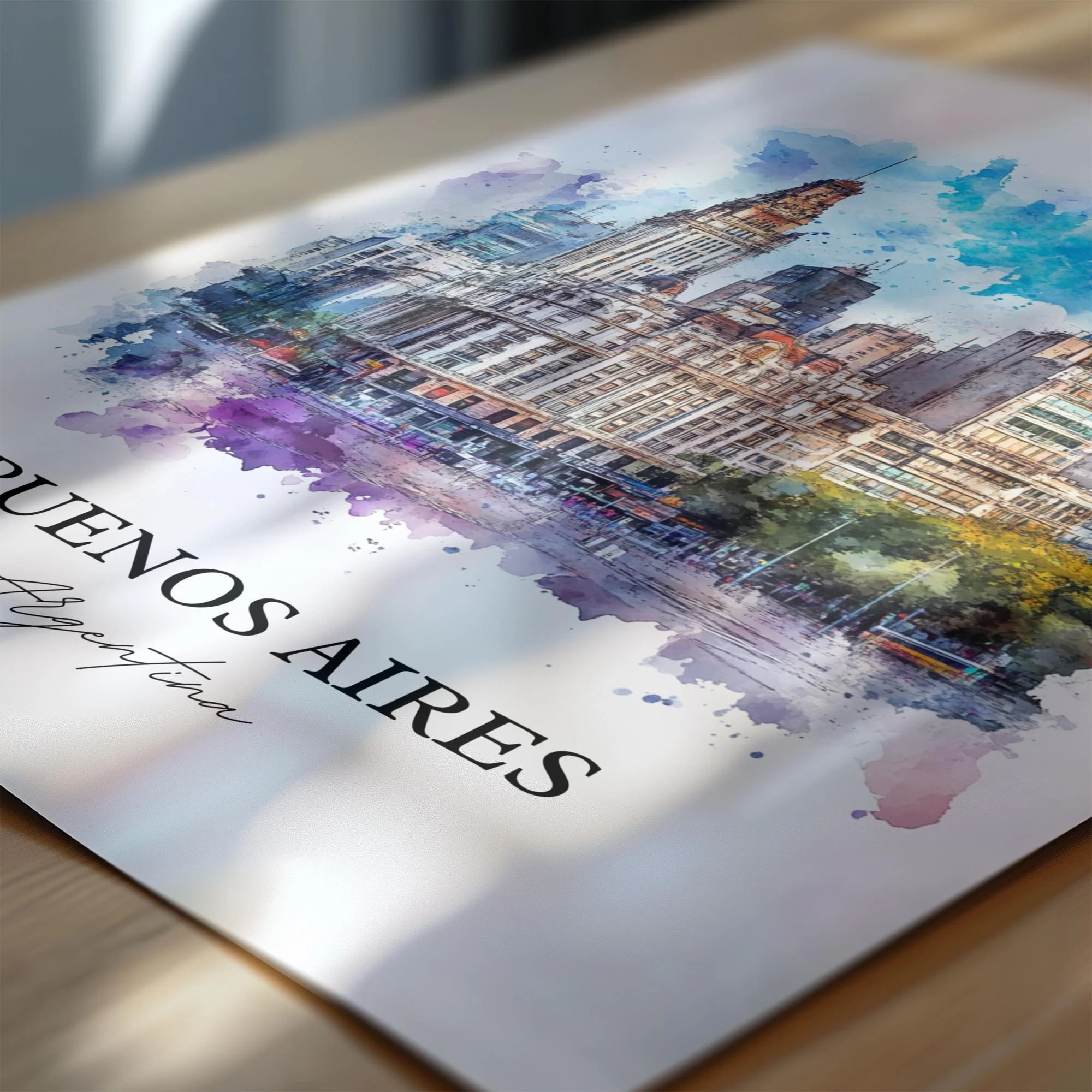 Buenos Aires, Argentina – Watercolor Art Print - Image 2