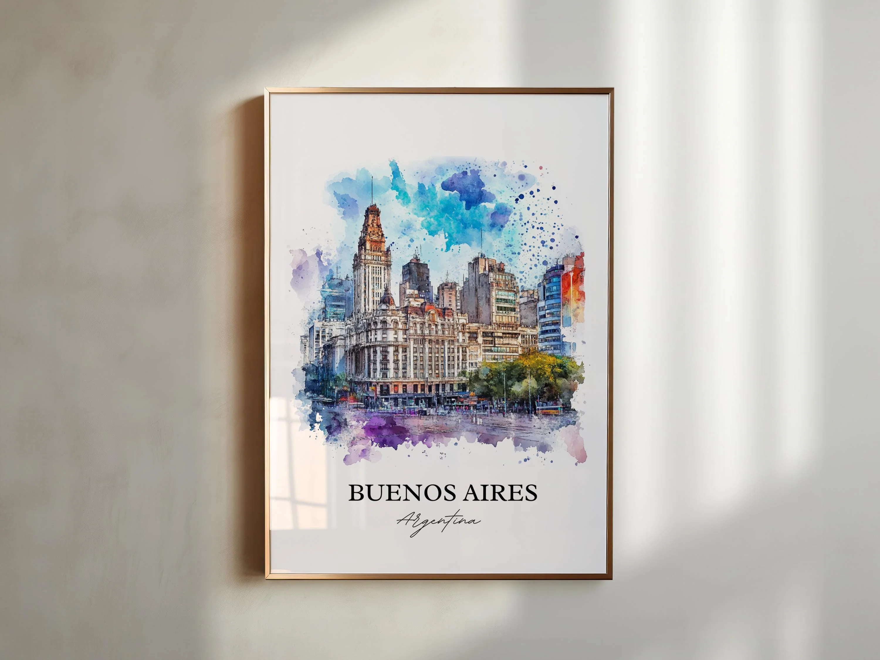 Buenos Aires, Argentina – Watercolor Art Print - Image 3