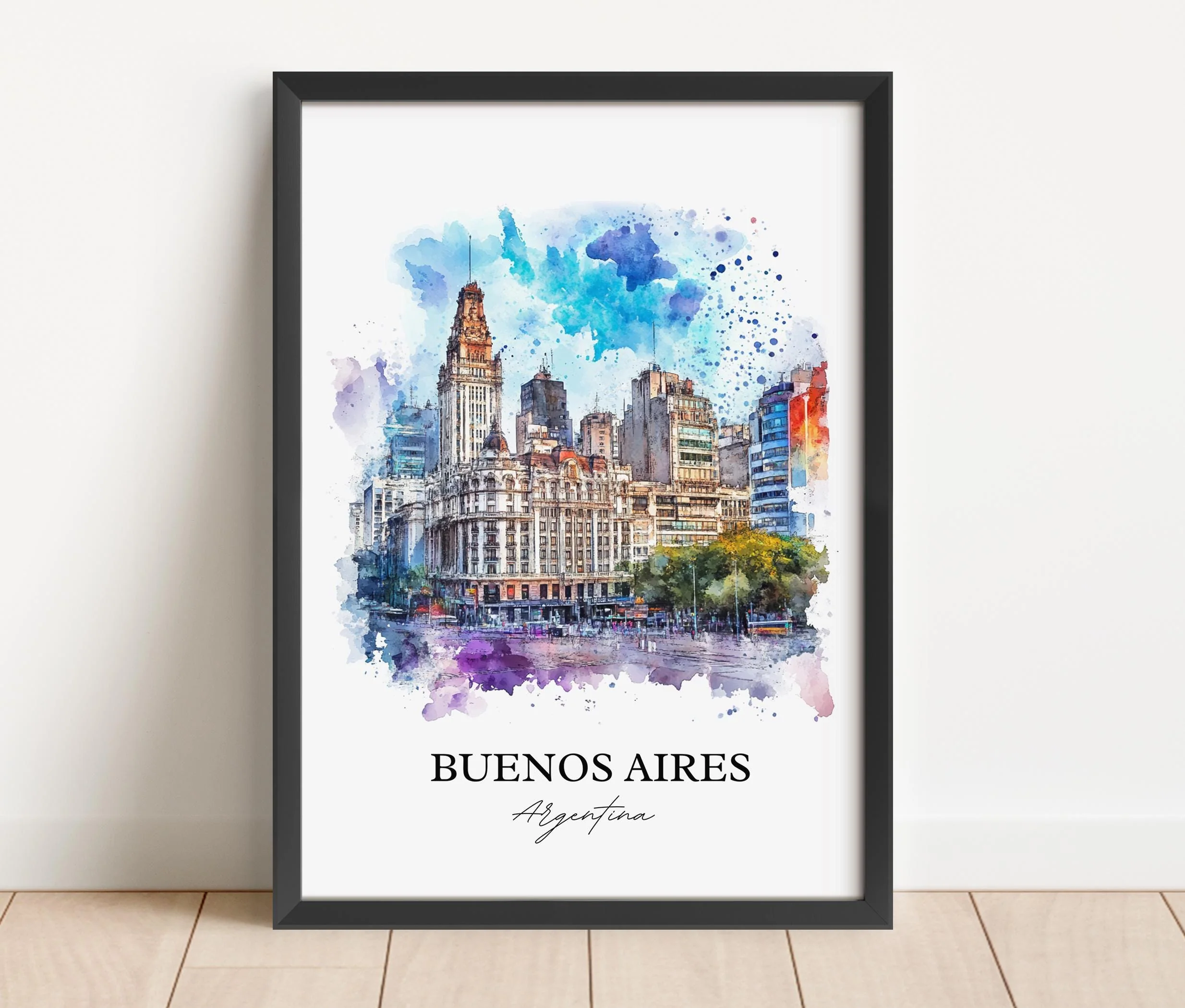 Buenos Aires, Argentina – Watercolor Art Print - Image 6