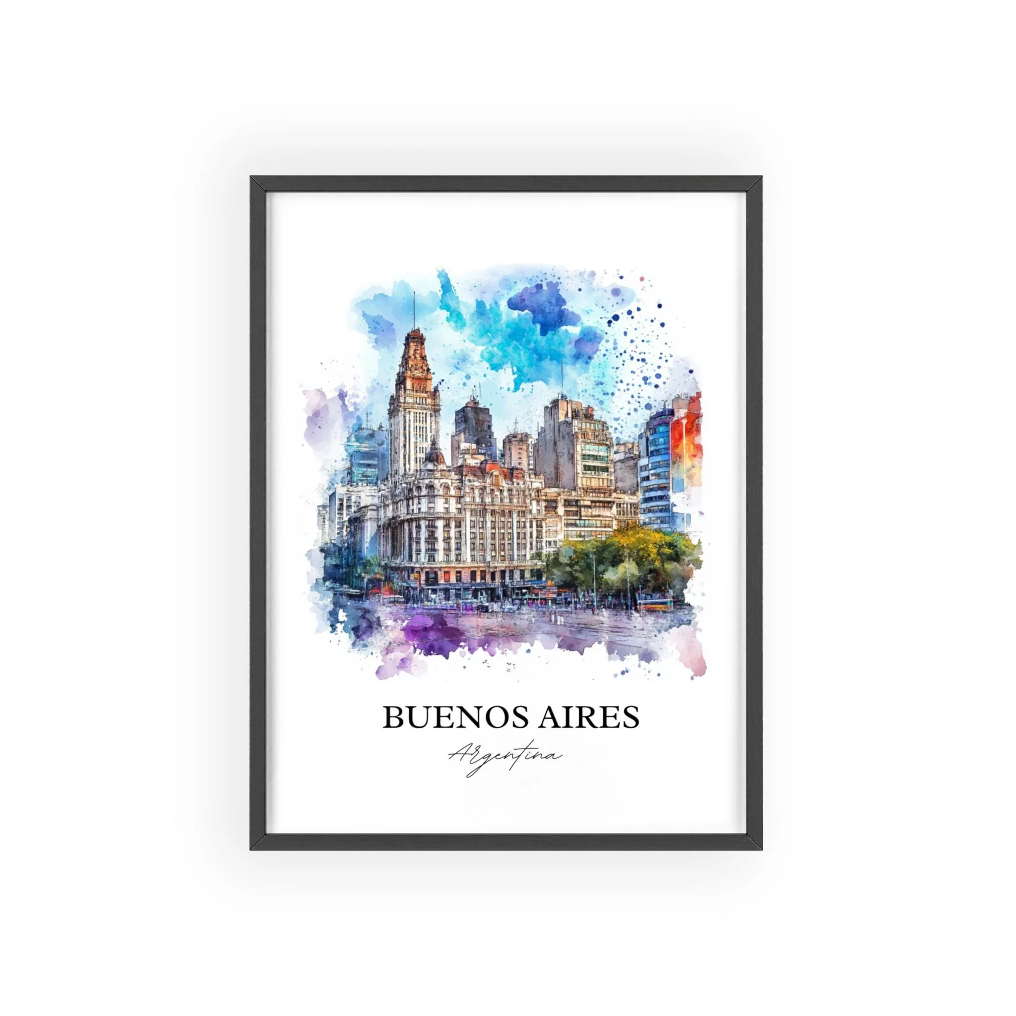 Buenos Aires, Argentina – Watercolor Art Print - Image 7