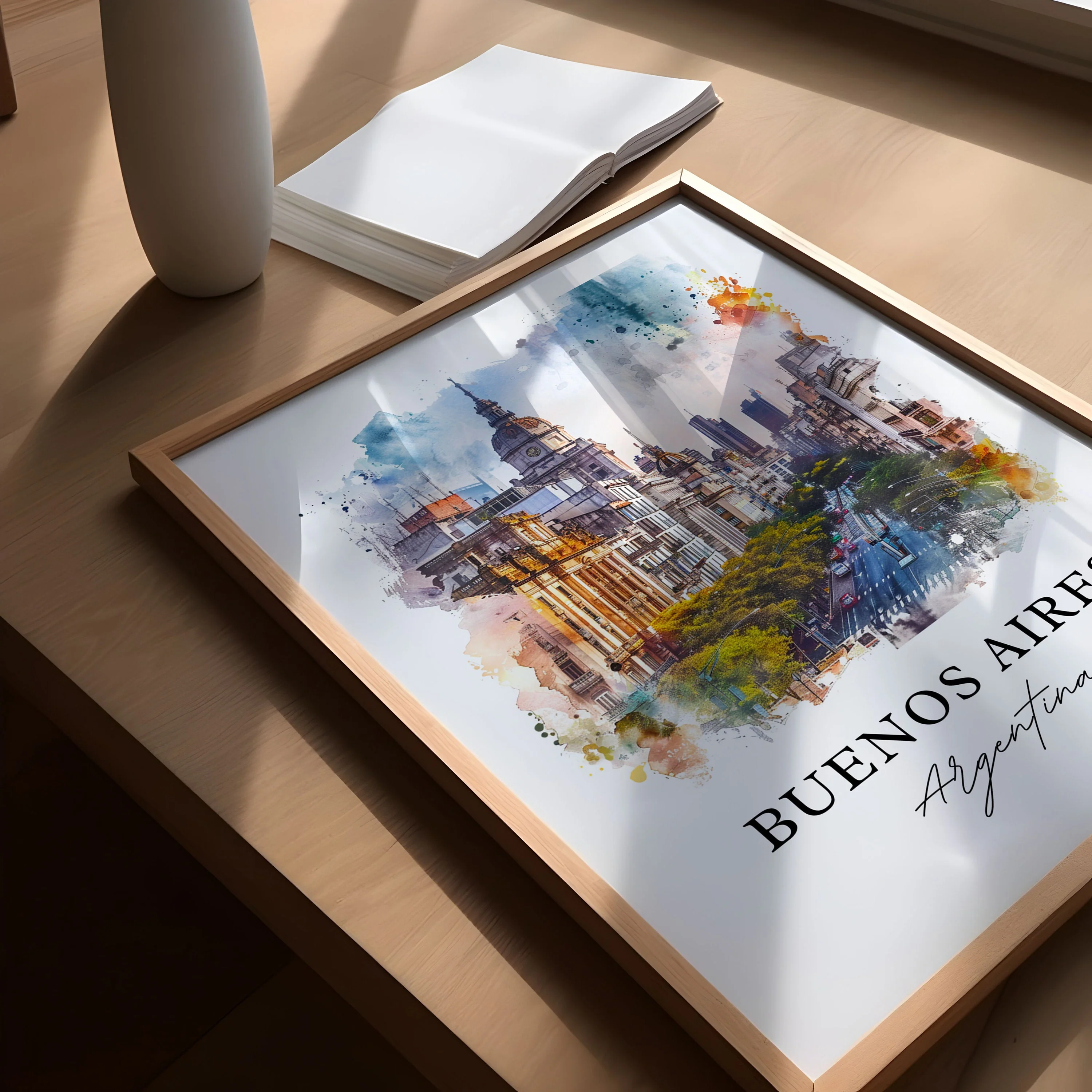 Buenos Aires, Argentina – Watercolor Art Print - Image 3
