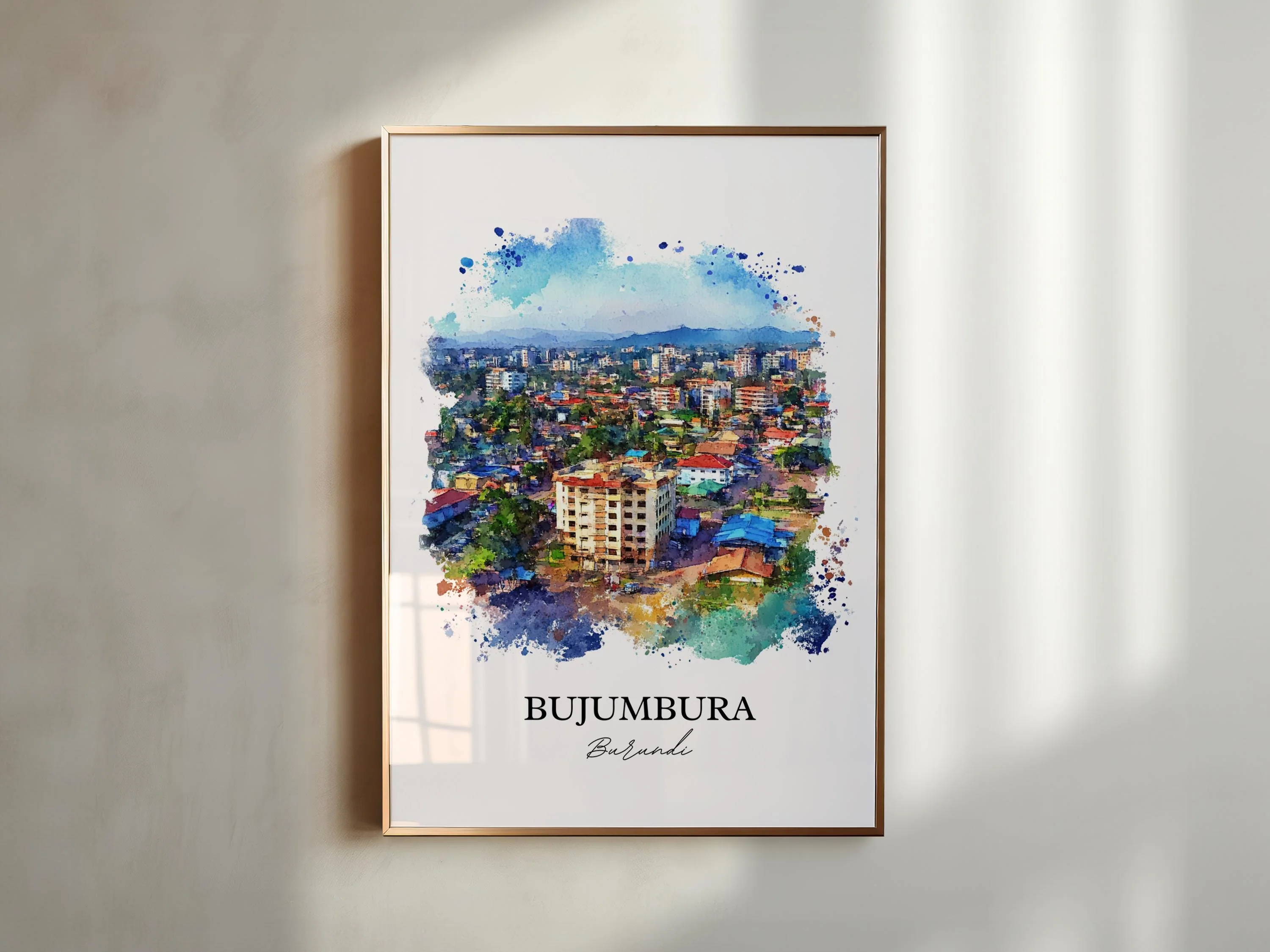 Bujumbura, Burundi – Watercolor Art Print - Image 3
