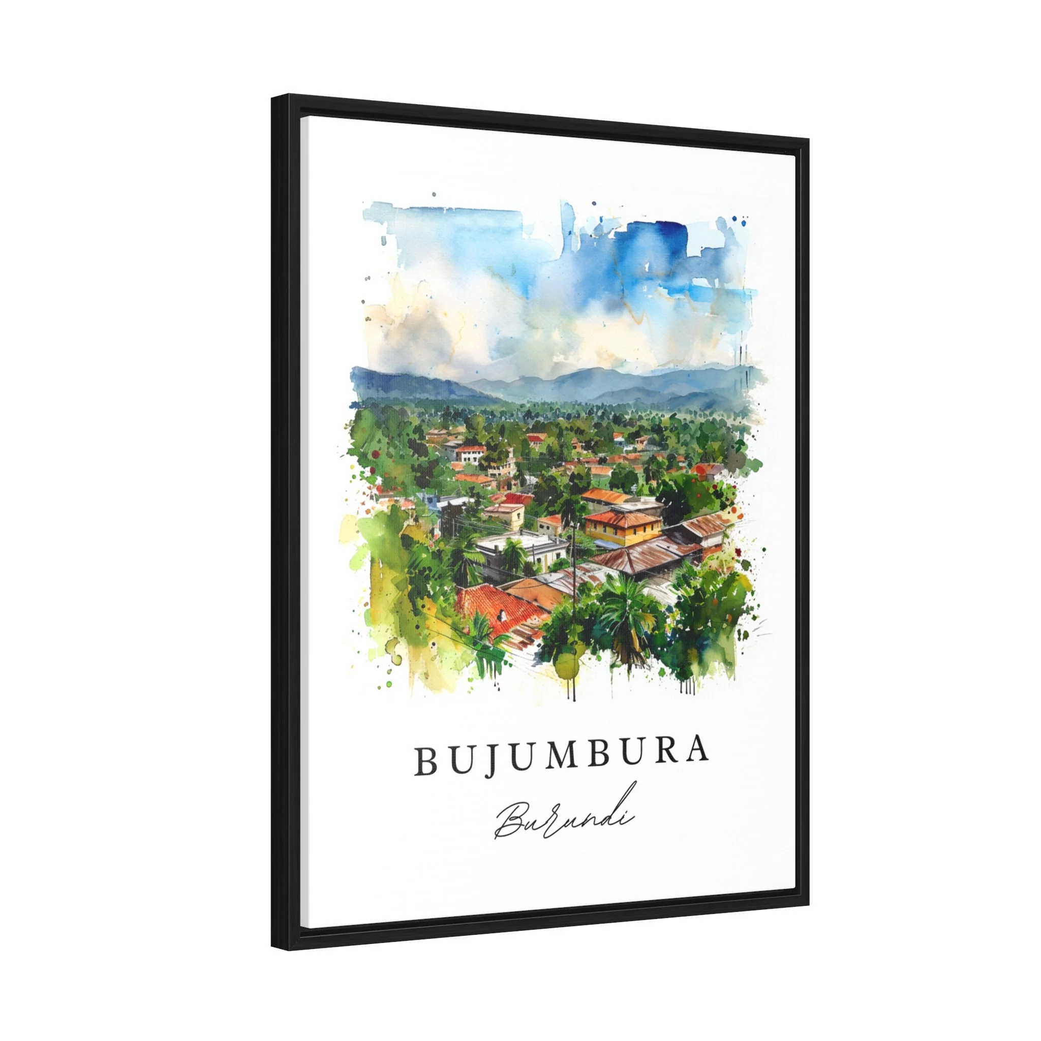 Bujumbura, Burundi – Watercolor Art Print - Image 7