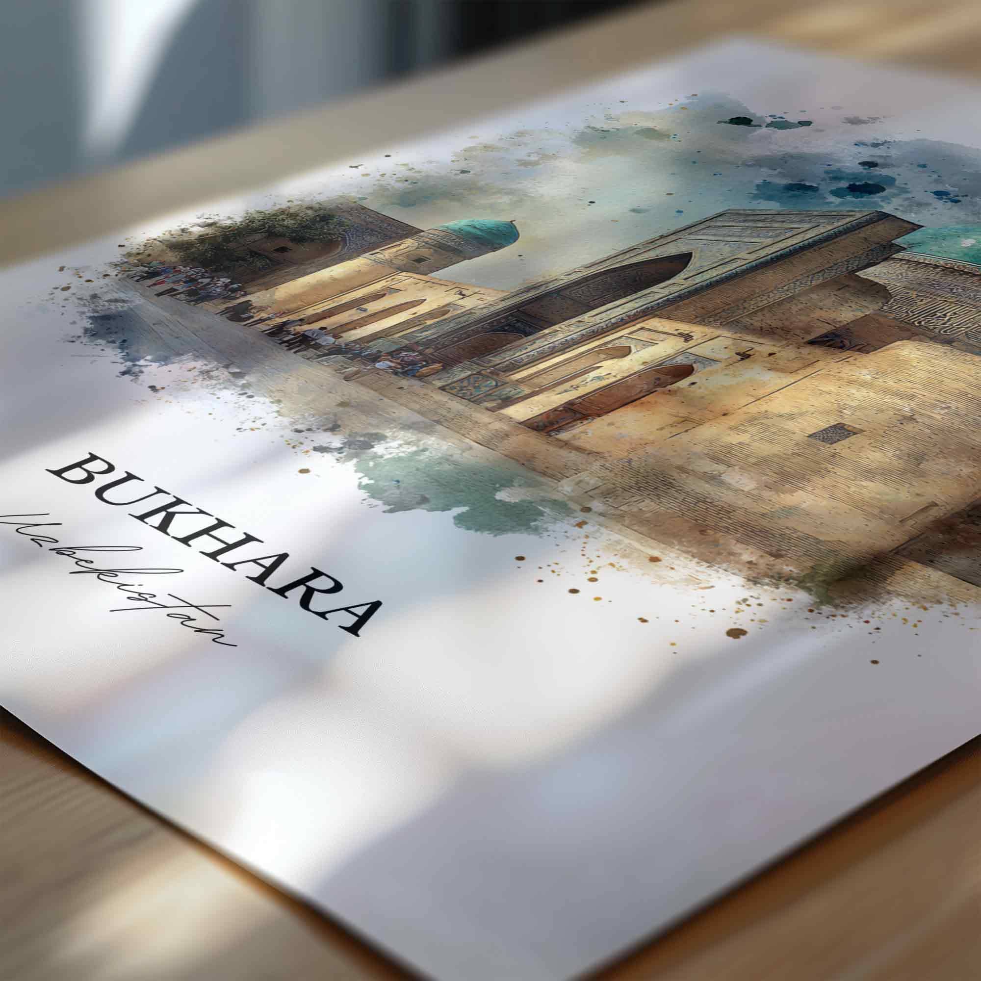 Bukhara, Uzbekistan – Watercolor Art Print - Image 2