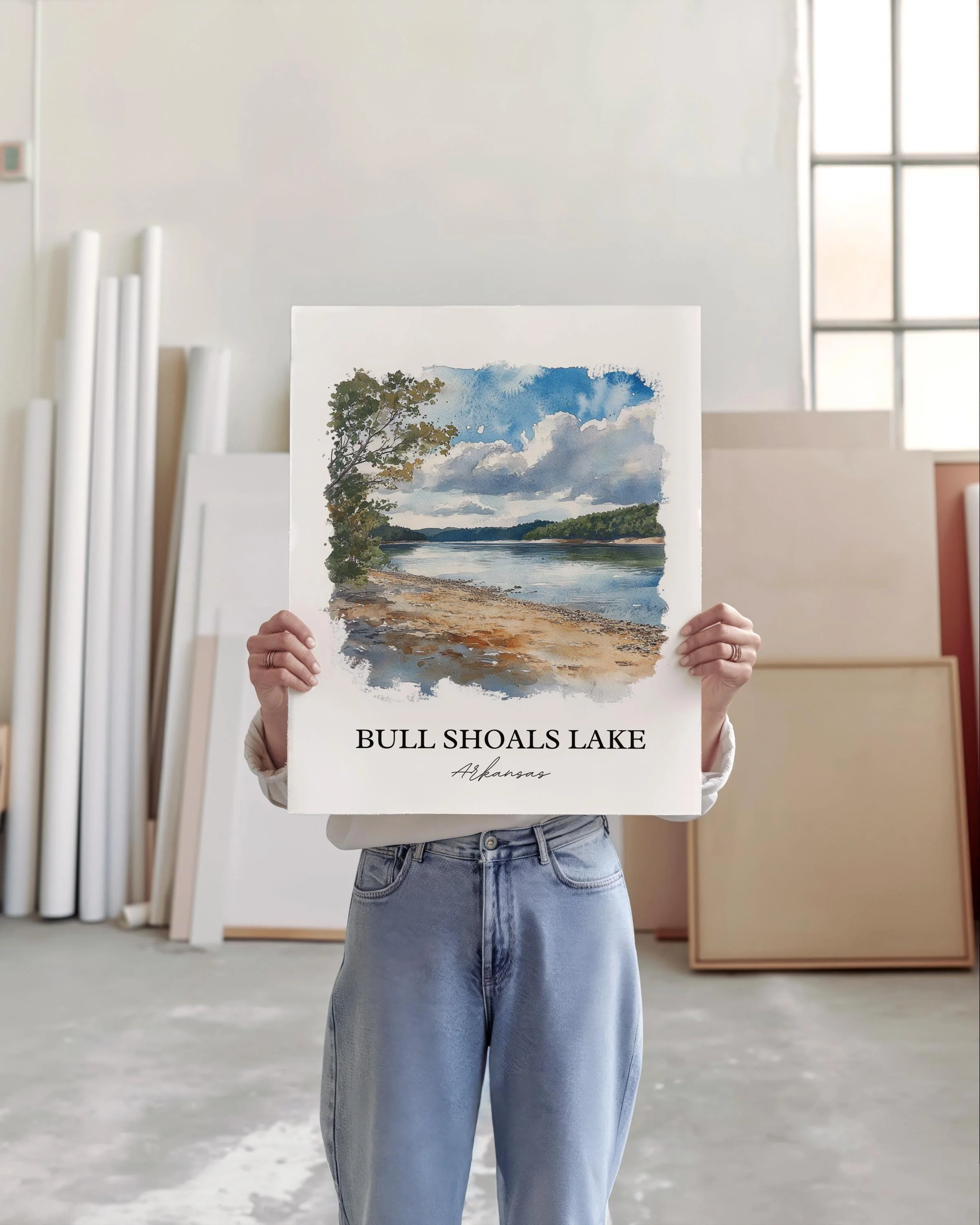 Bull Shoals Lake, USA – Watercolor Art Print - Image 3