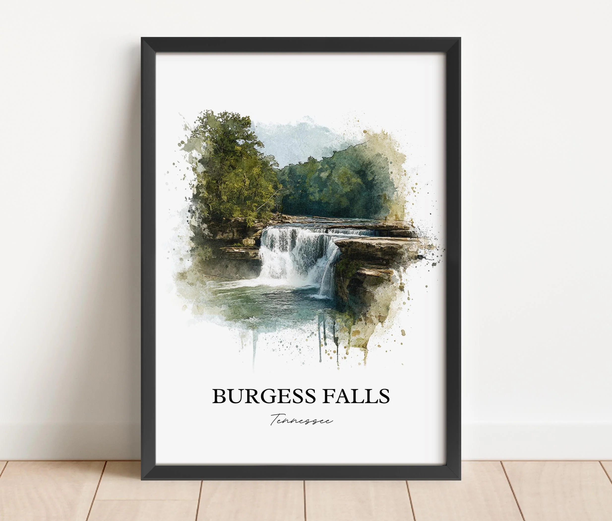 Burgess Falls, TN, USA – Watercolor Art Print - Image 4