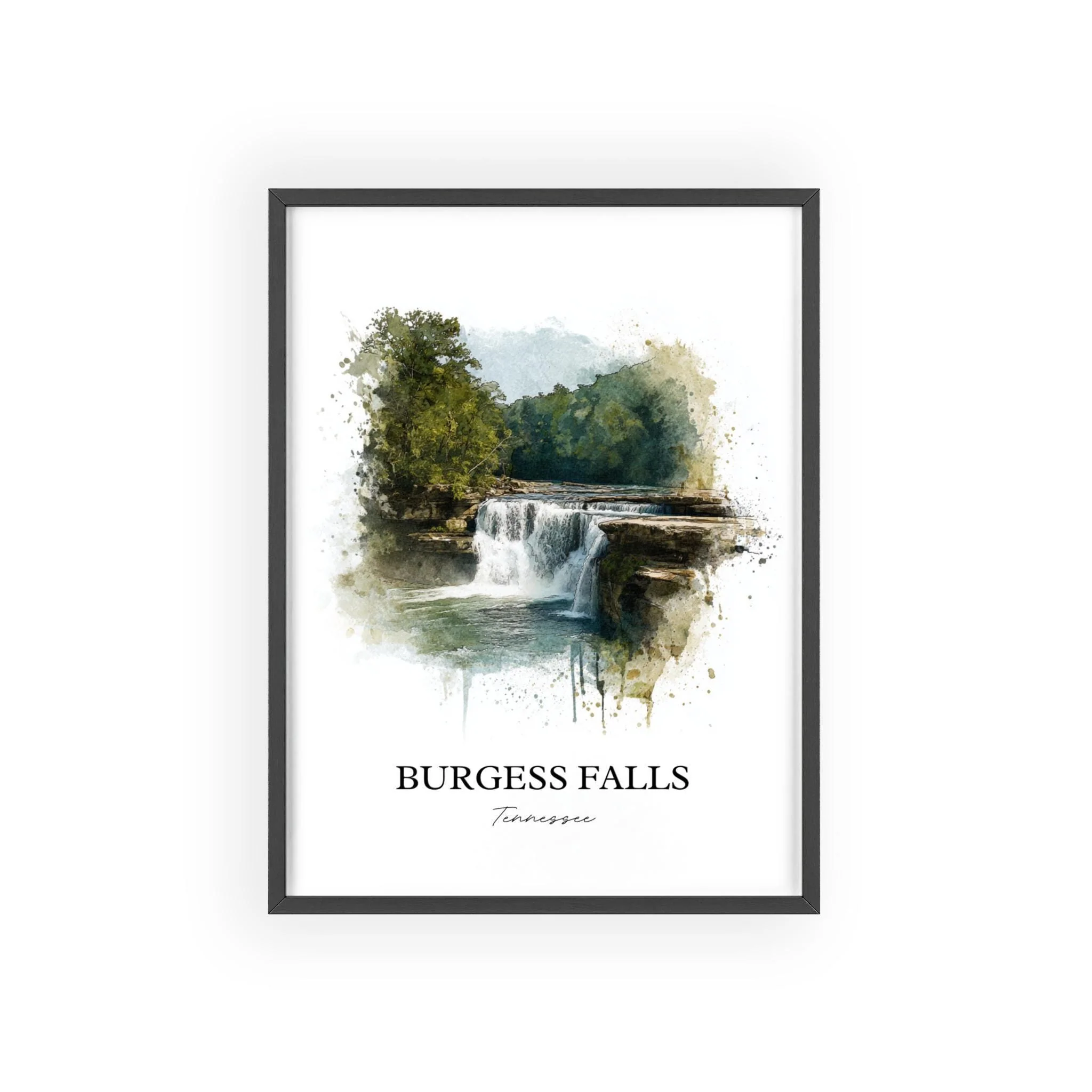 Burgess Falls, TN, USA – Watercolor Art Print - Image 7