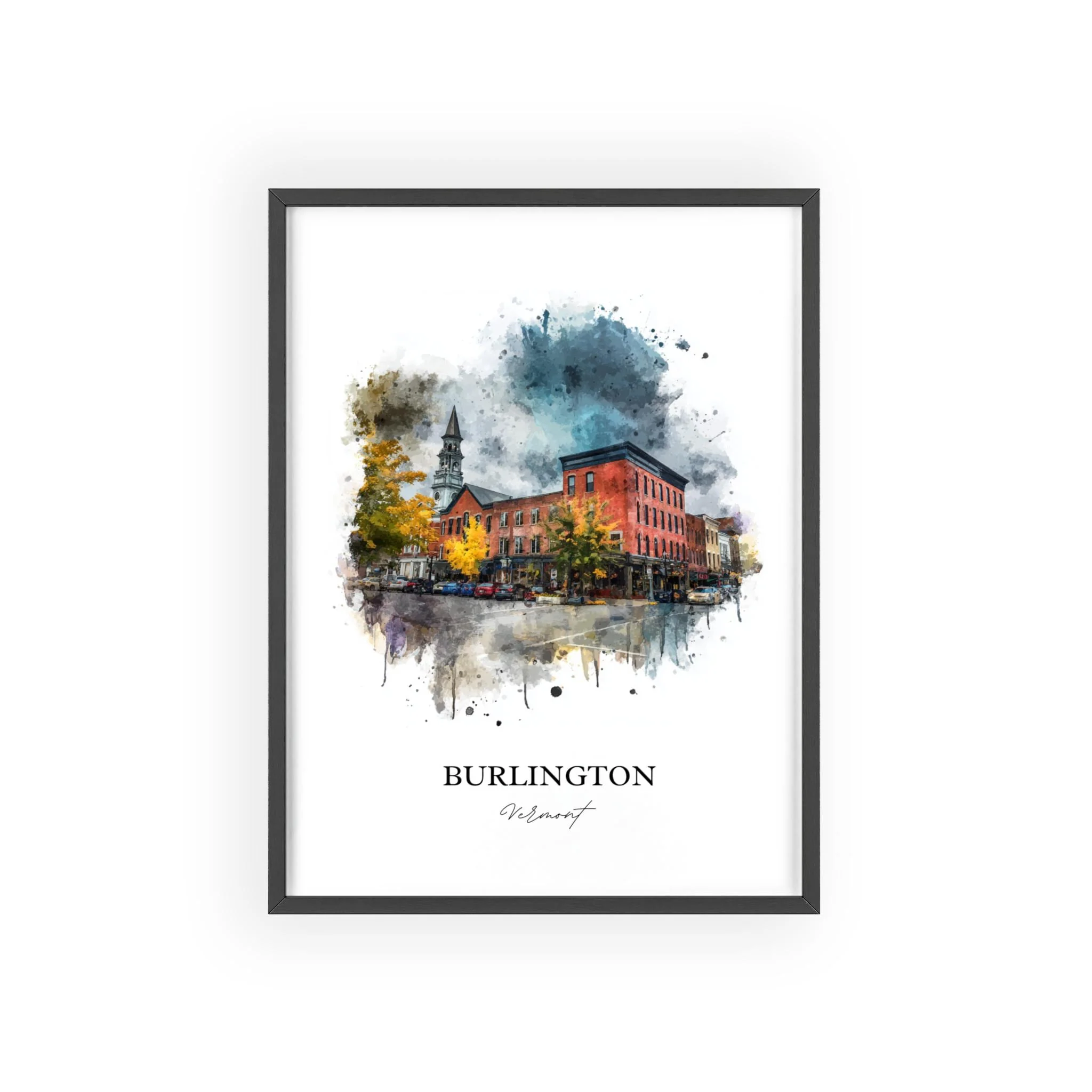 Burlington, Vermont – Watercolor Art Print - Image 10