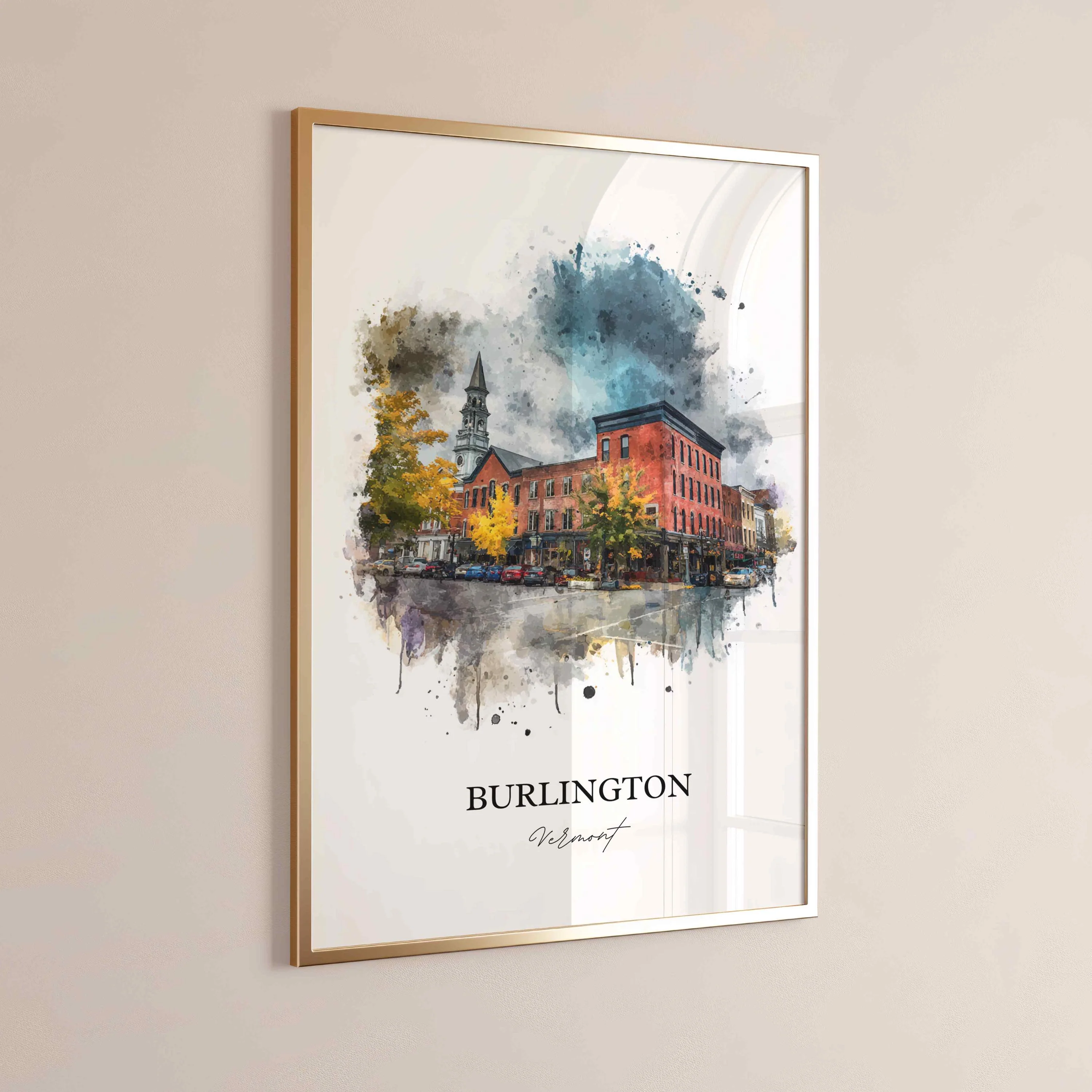 Burlington, Vermont – Watercolor Art Print - Image 5