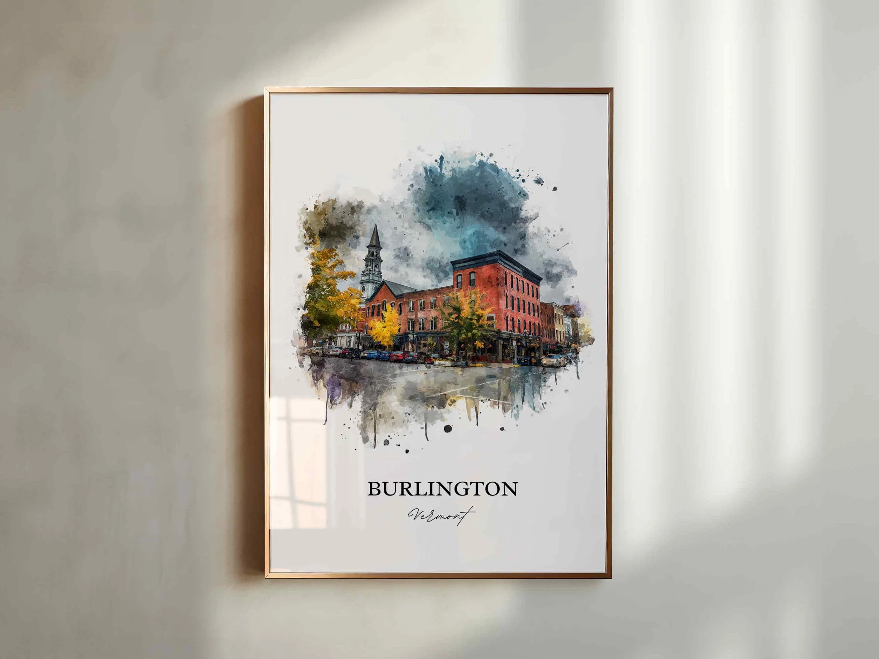 Burlington, Vermont – Watercolor Art Print - Image 6