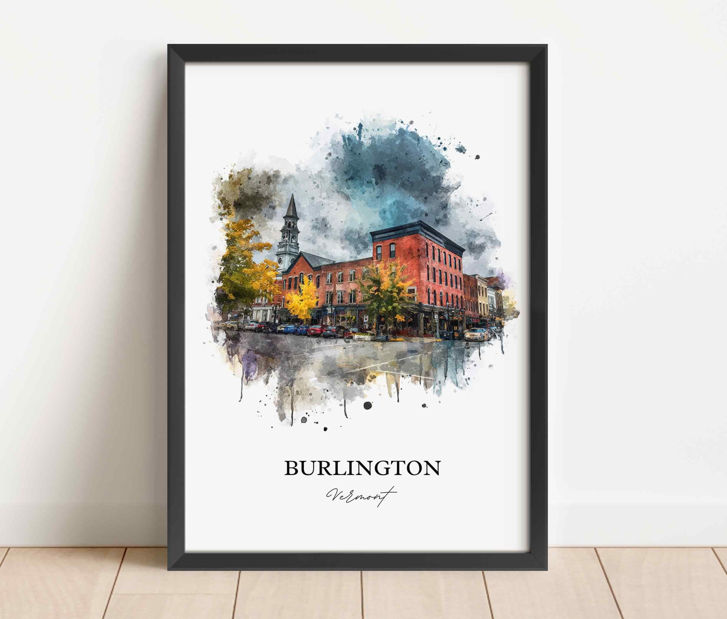 Burlington, Vermont – Watercolor Art Print - Image 7