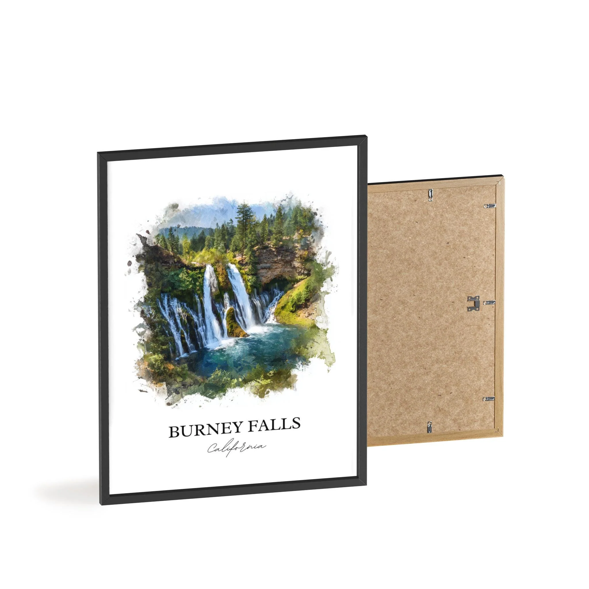 Burney Falls, California, USA – Watercolor Art Print - Image 8