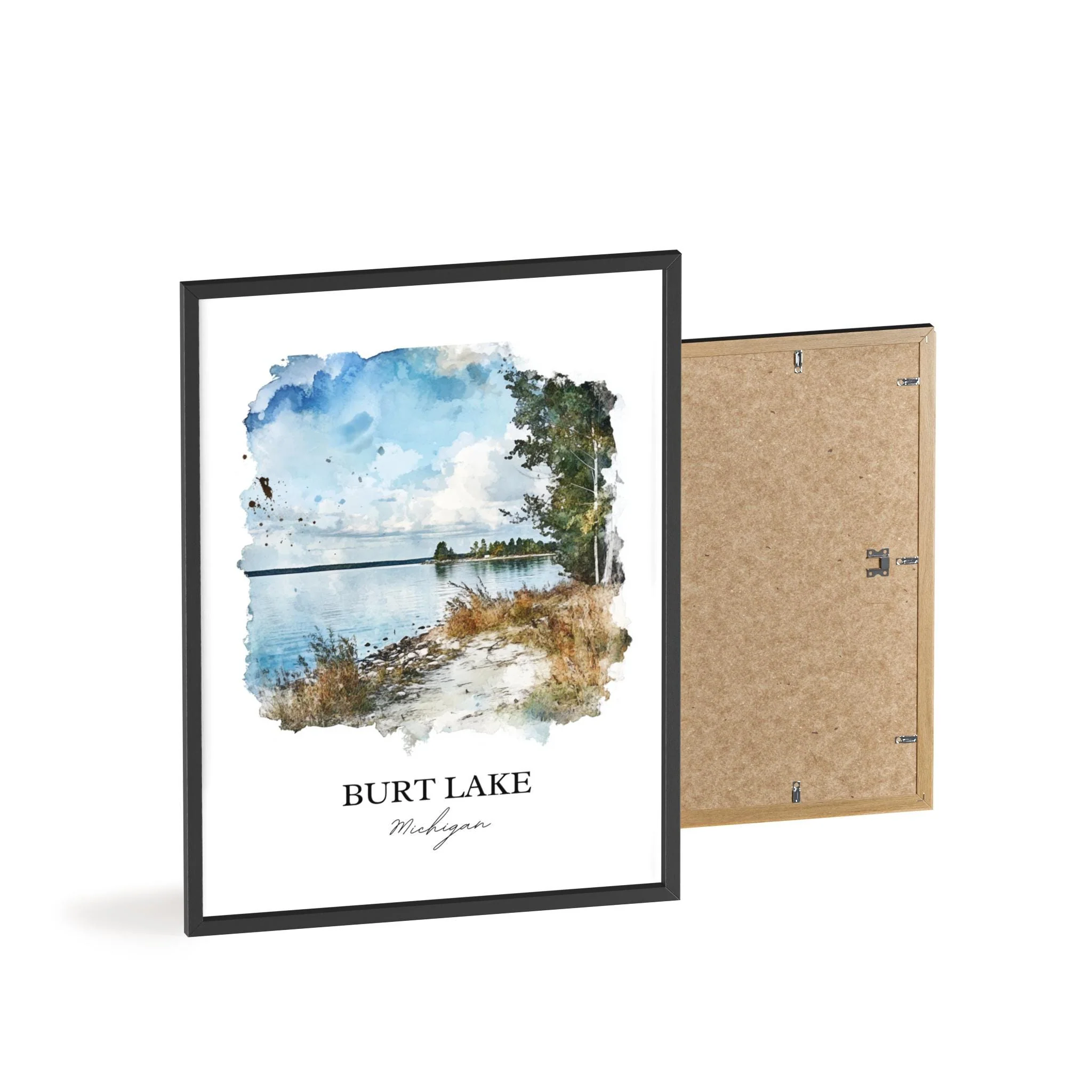 Burt Lake, Michigan, USA – Watercolor Art Print - Image 8