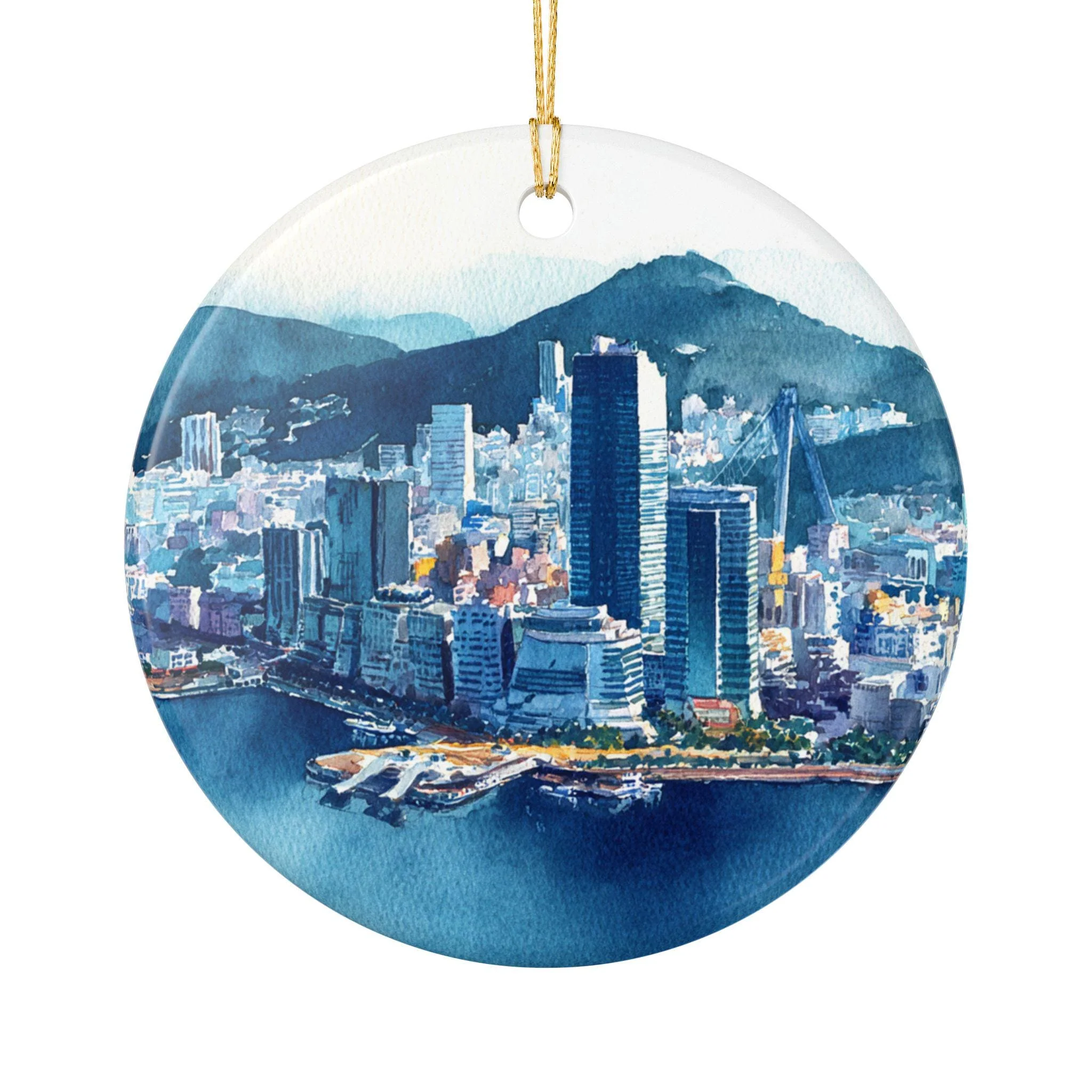 Busan South Korea Ornament: Unique Busan Souvenir, Busan Xmas Decor, and Authentic Busan Skyline Gift