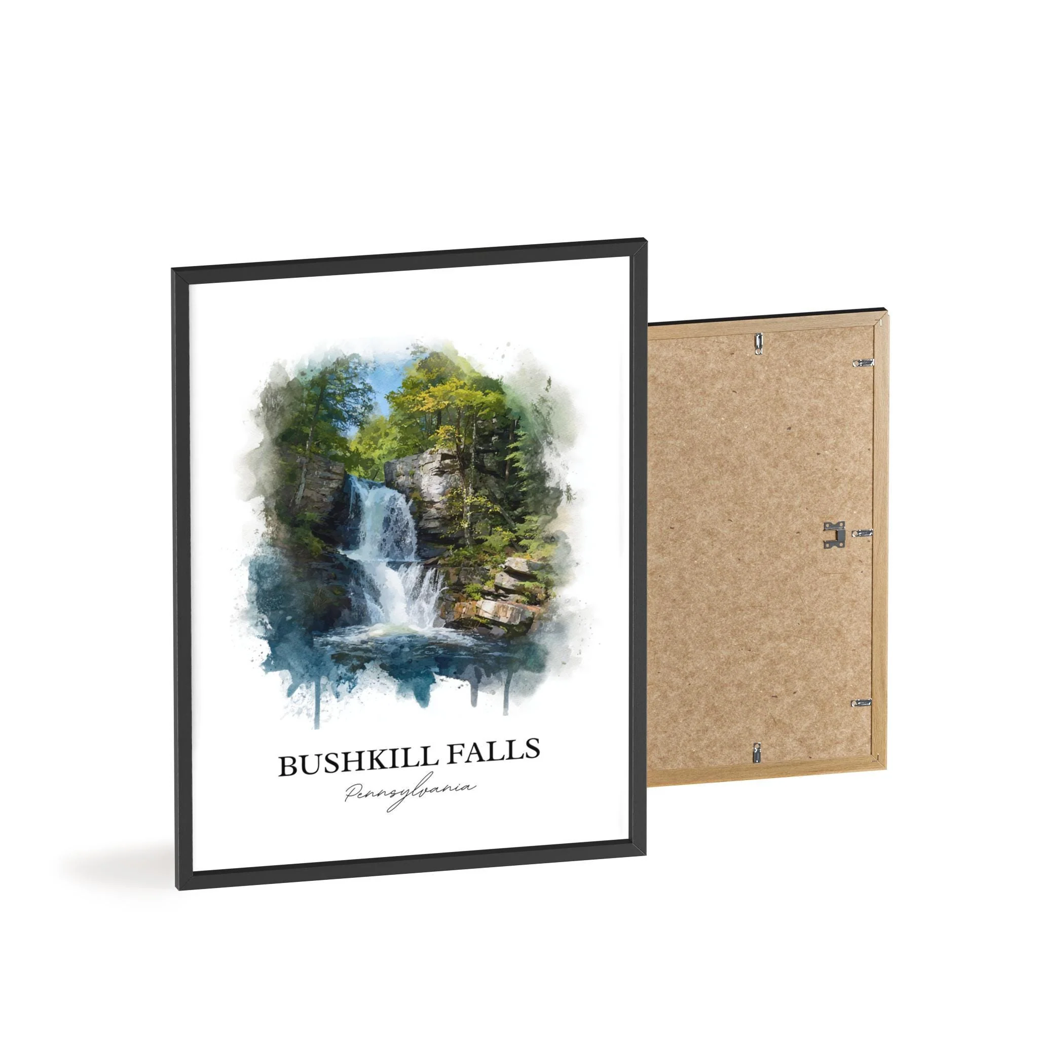 Bushkill Falls, USA – Watercolor Art Print - Image 8