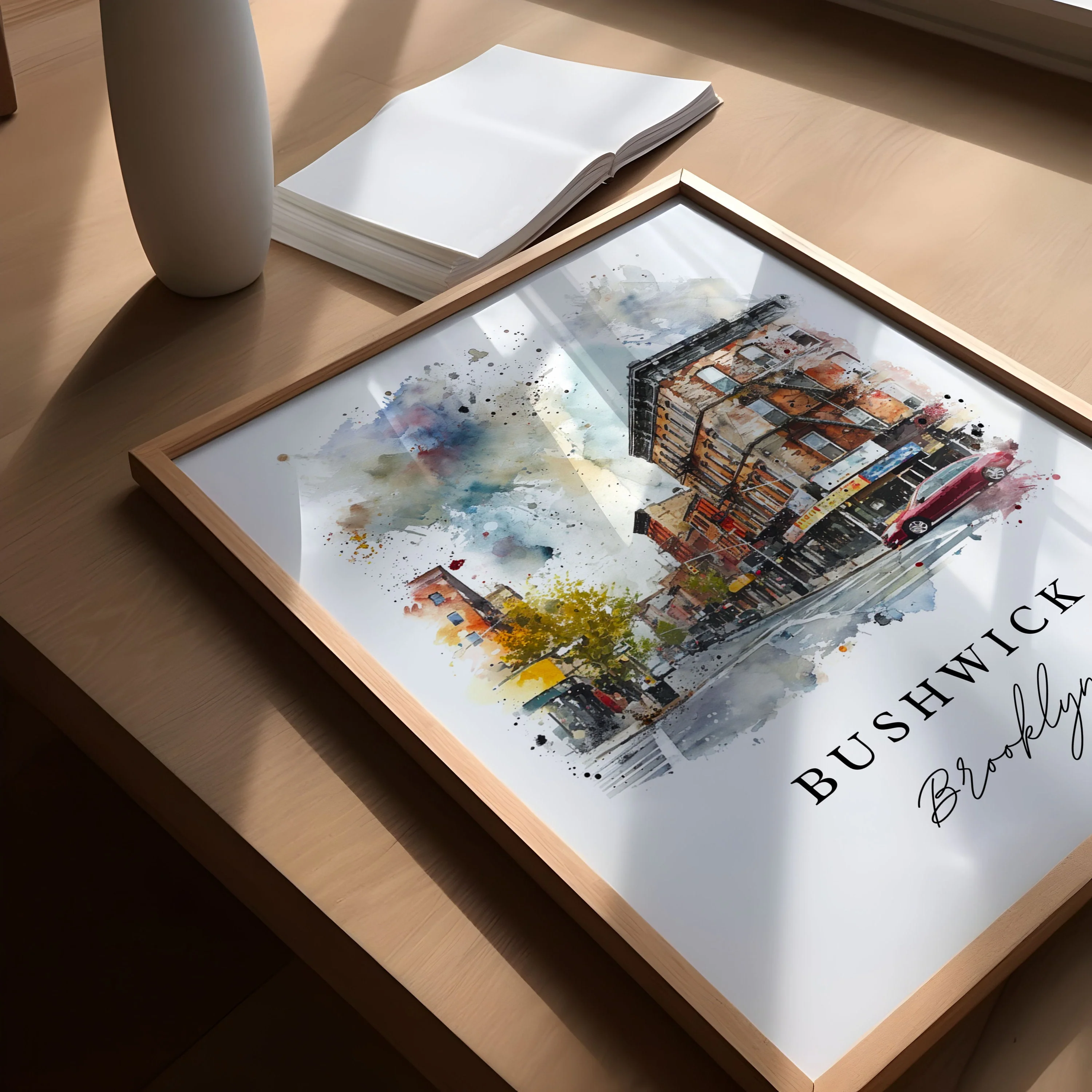 Bushwick, New York – Watercolor Art Print - Image 3