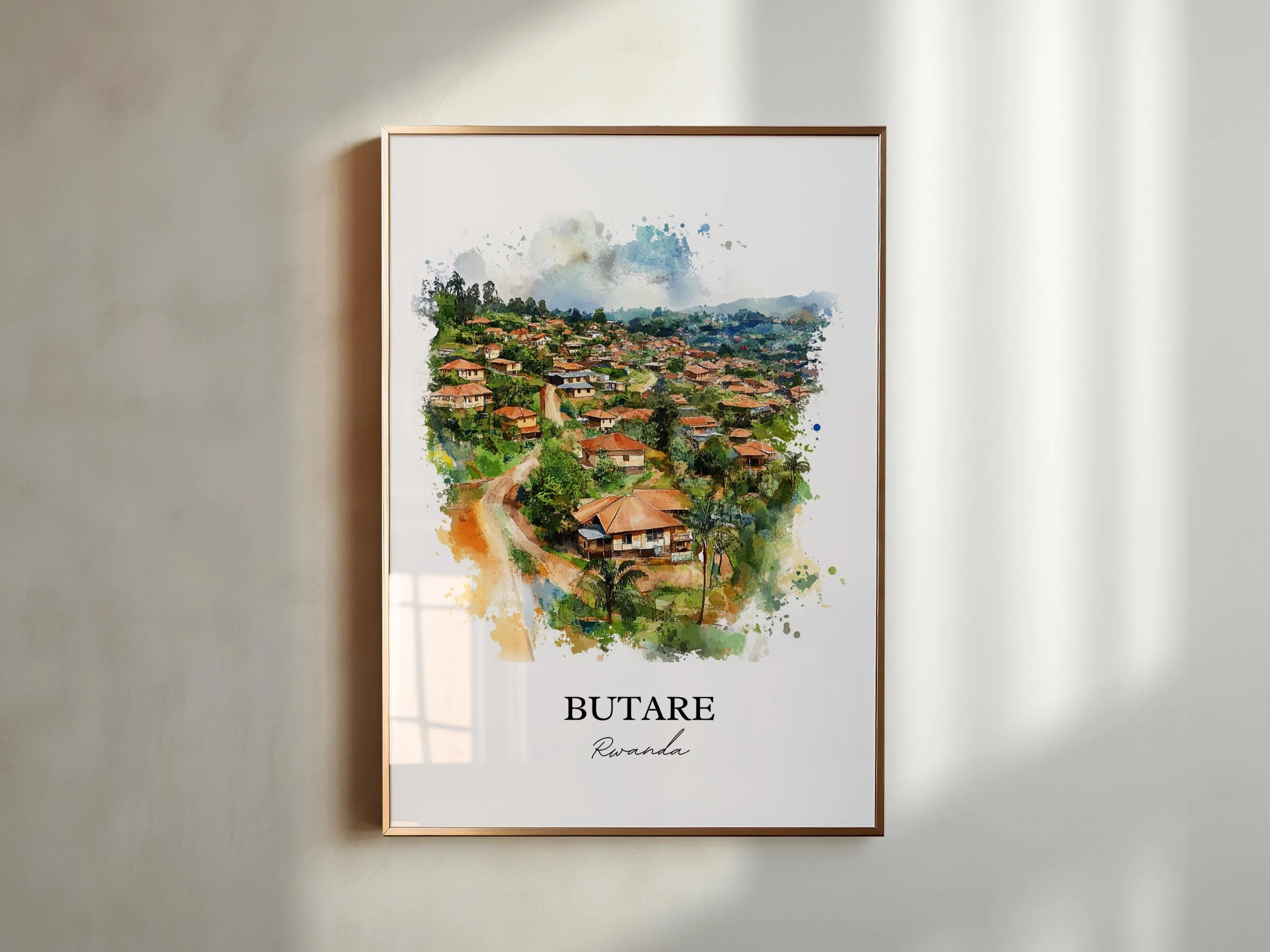 Butare, Rwanda – Watercolor Art Print - Image 3