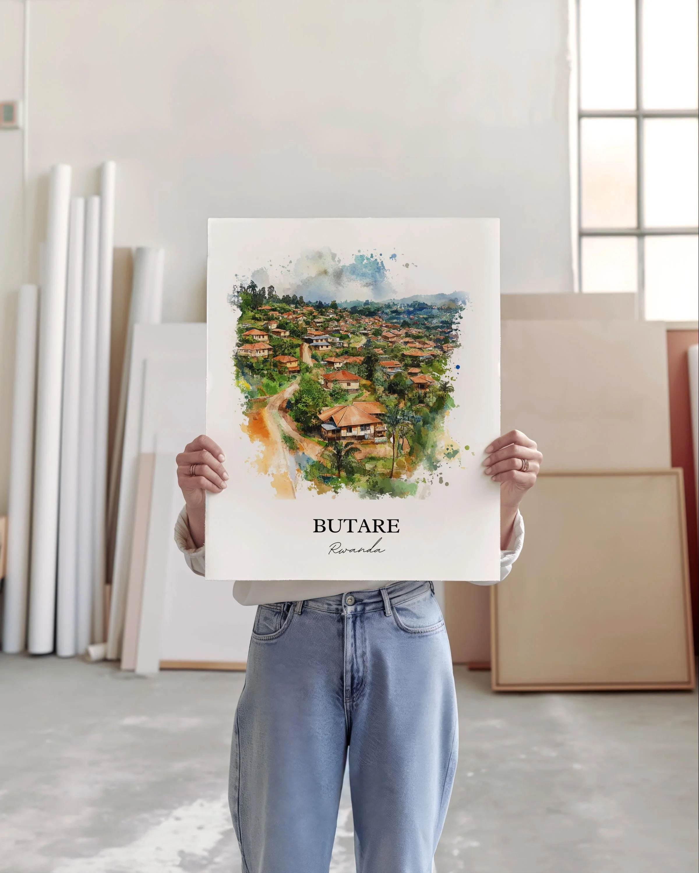 Butare, Rwanda – Watercolor Art Print - Image 4