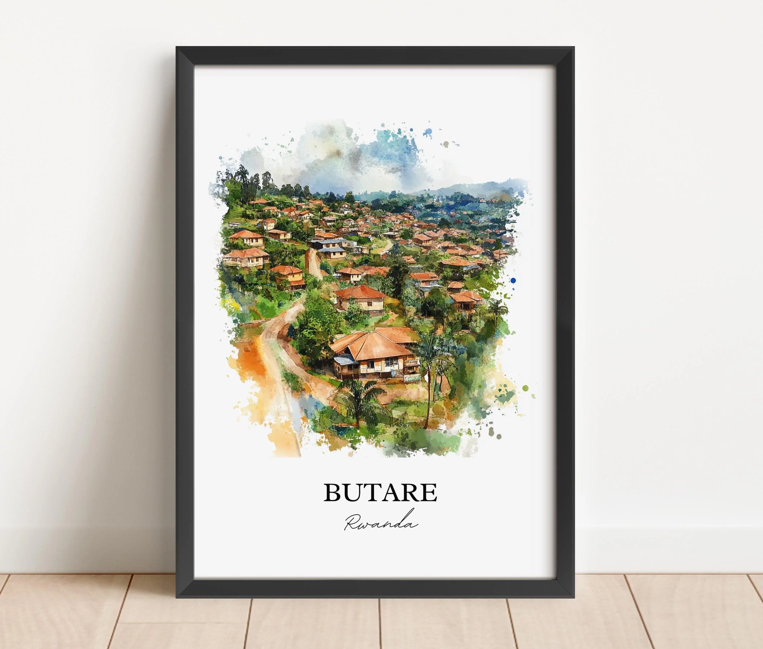Butare, Rwanda – Watercolor Art Print - Image 6