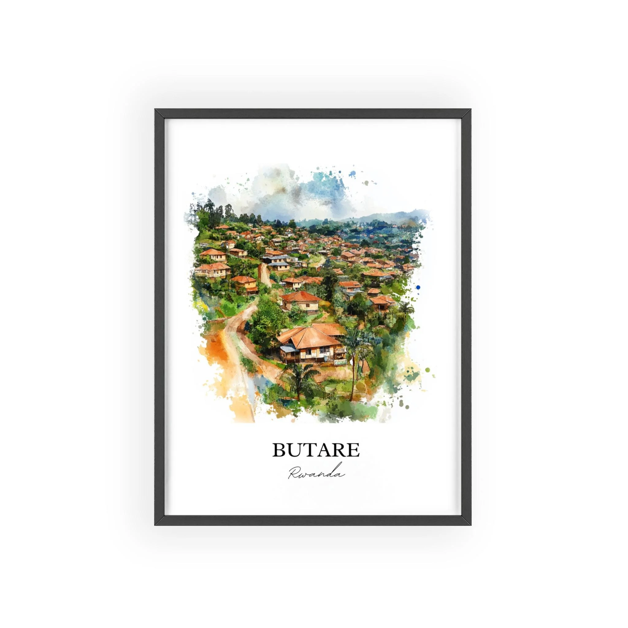 Butare, Rwanda – Watercolor Art Print - Image 7