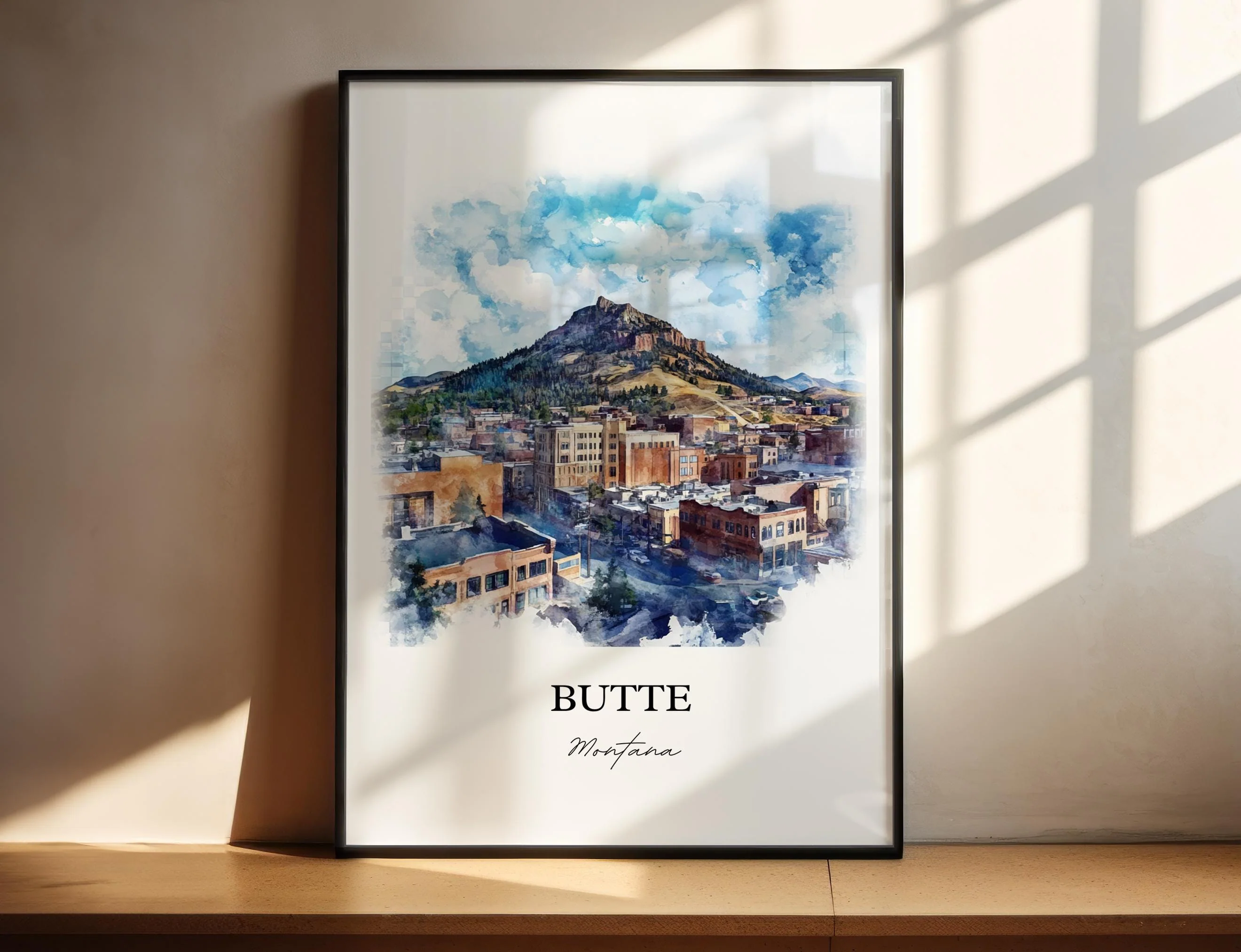 Butte, Montana, USA – Watercolor Art Print - Image 4