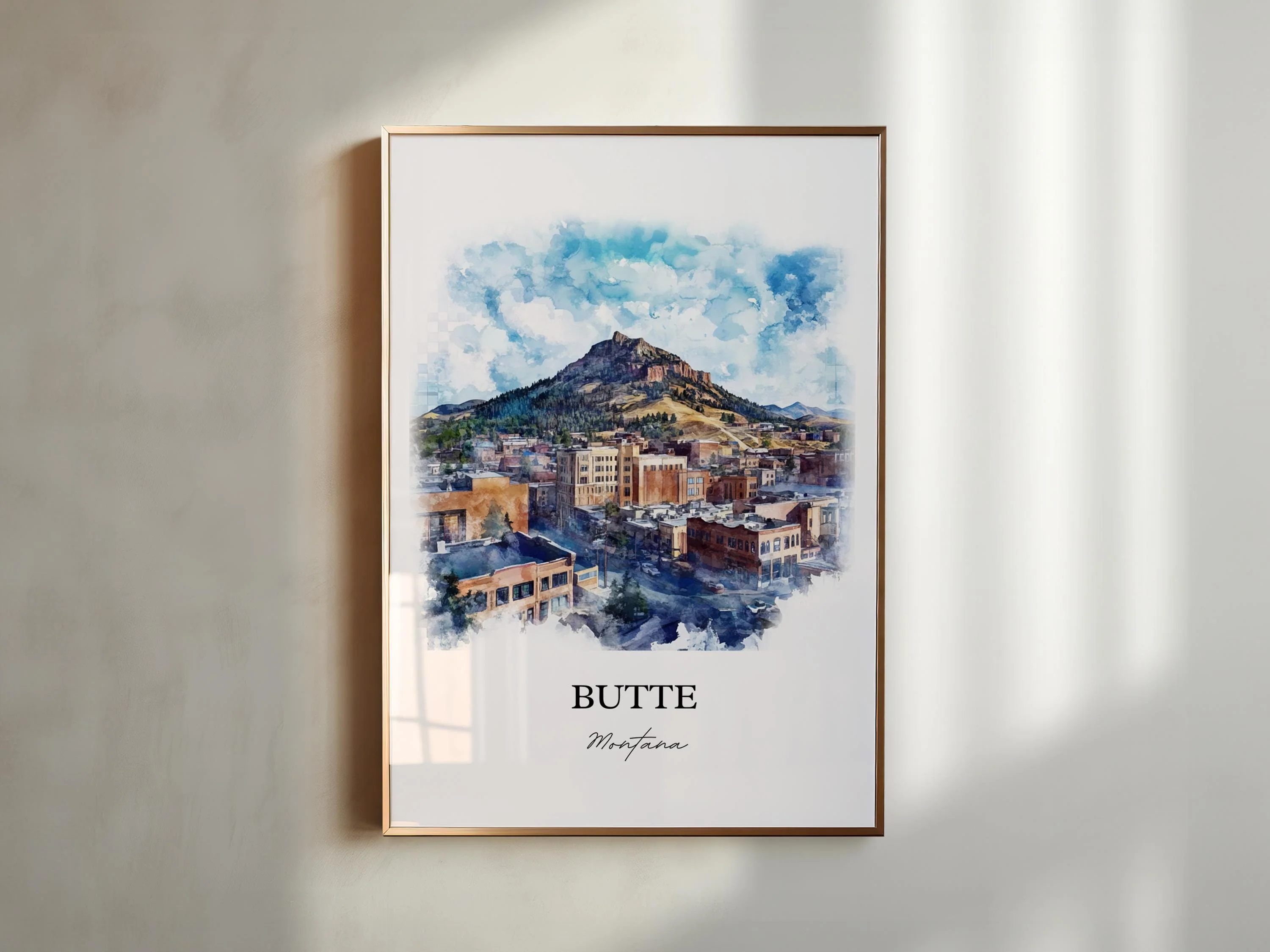 Butte, Montana, USA – Watercolor Art Print - Image 6