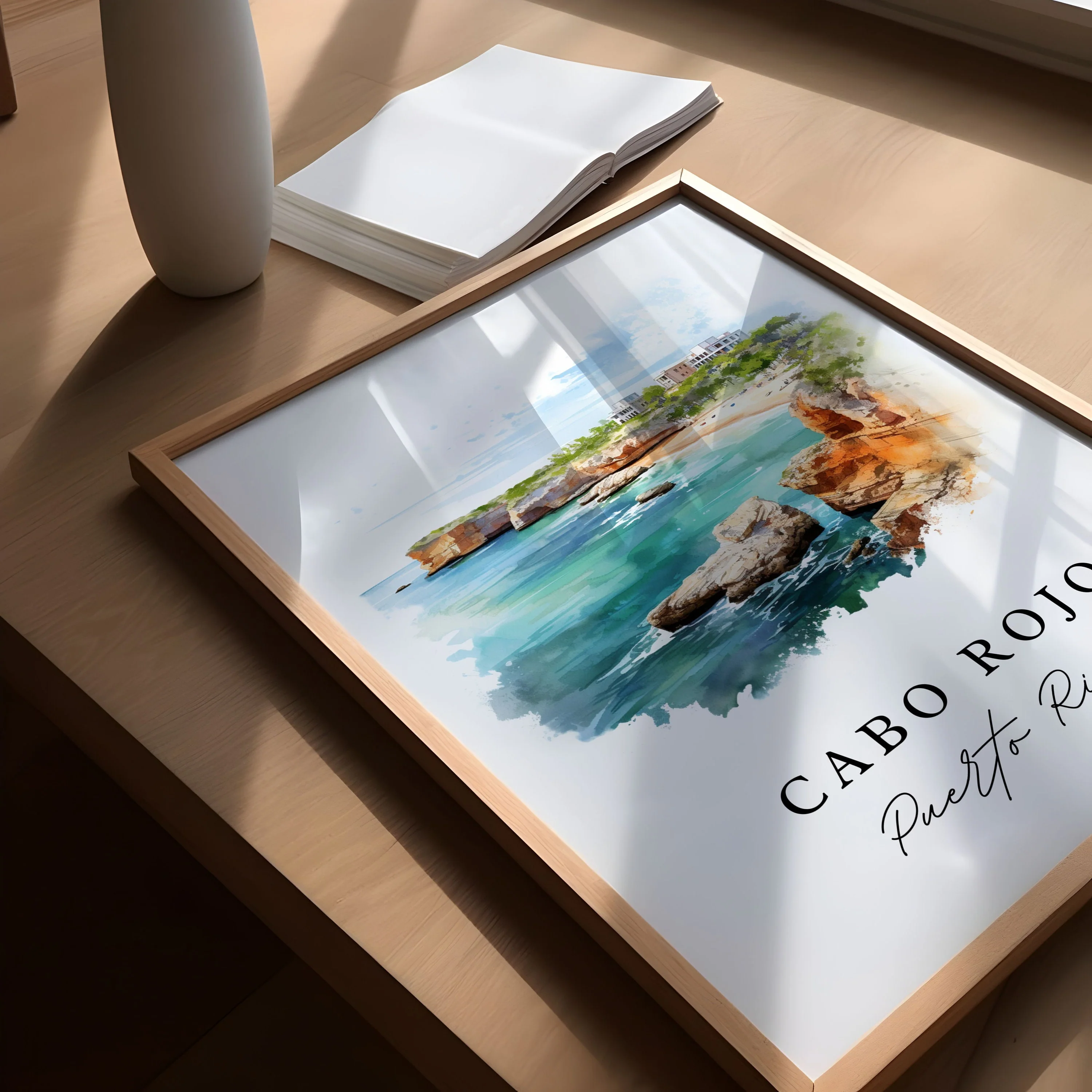Cabo Rojo, Puerto Rico – Watercolor Art Print - Image 4