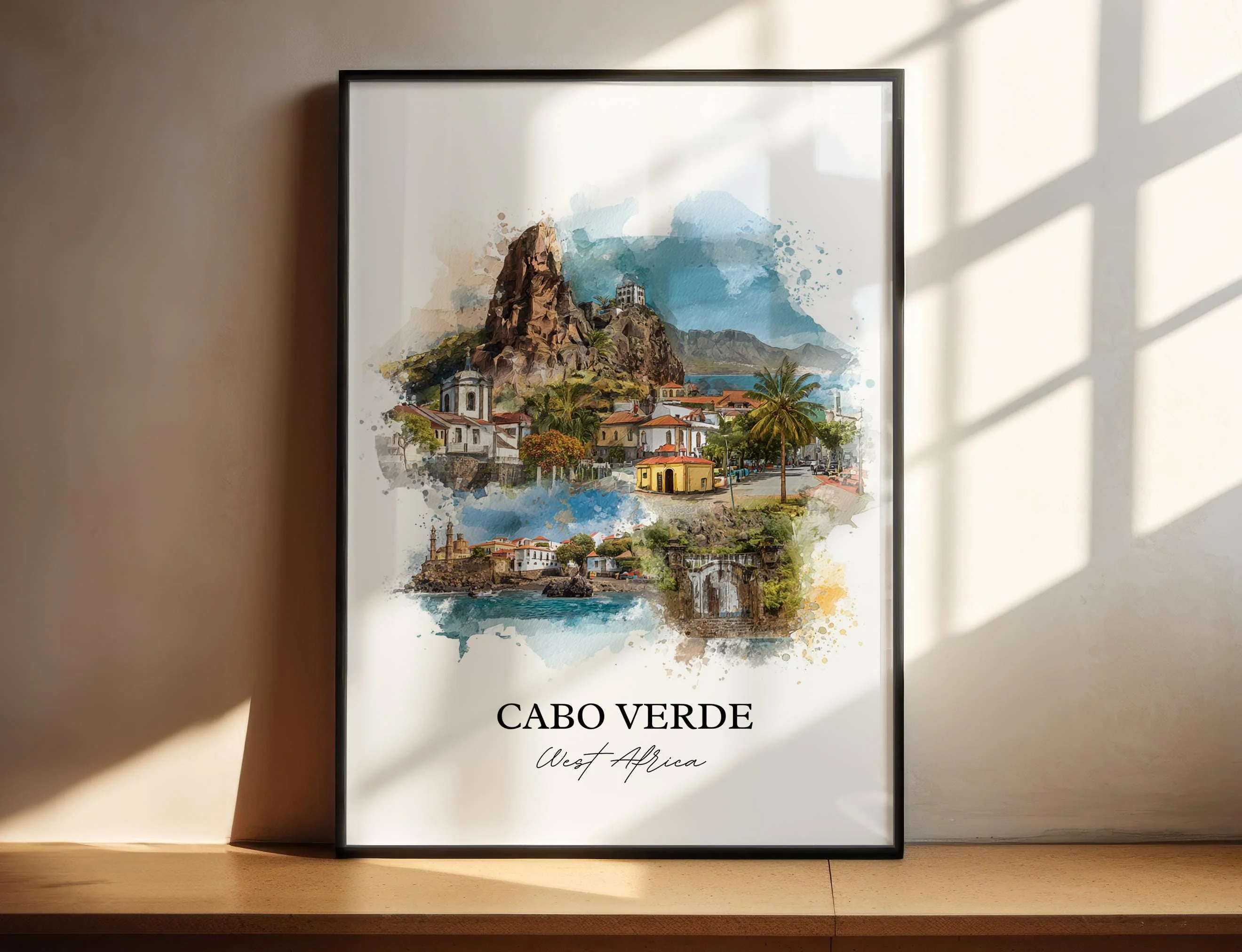Cabo Verde, West Africa – Watercolor Art Print