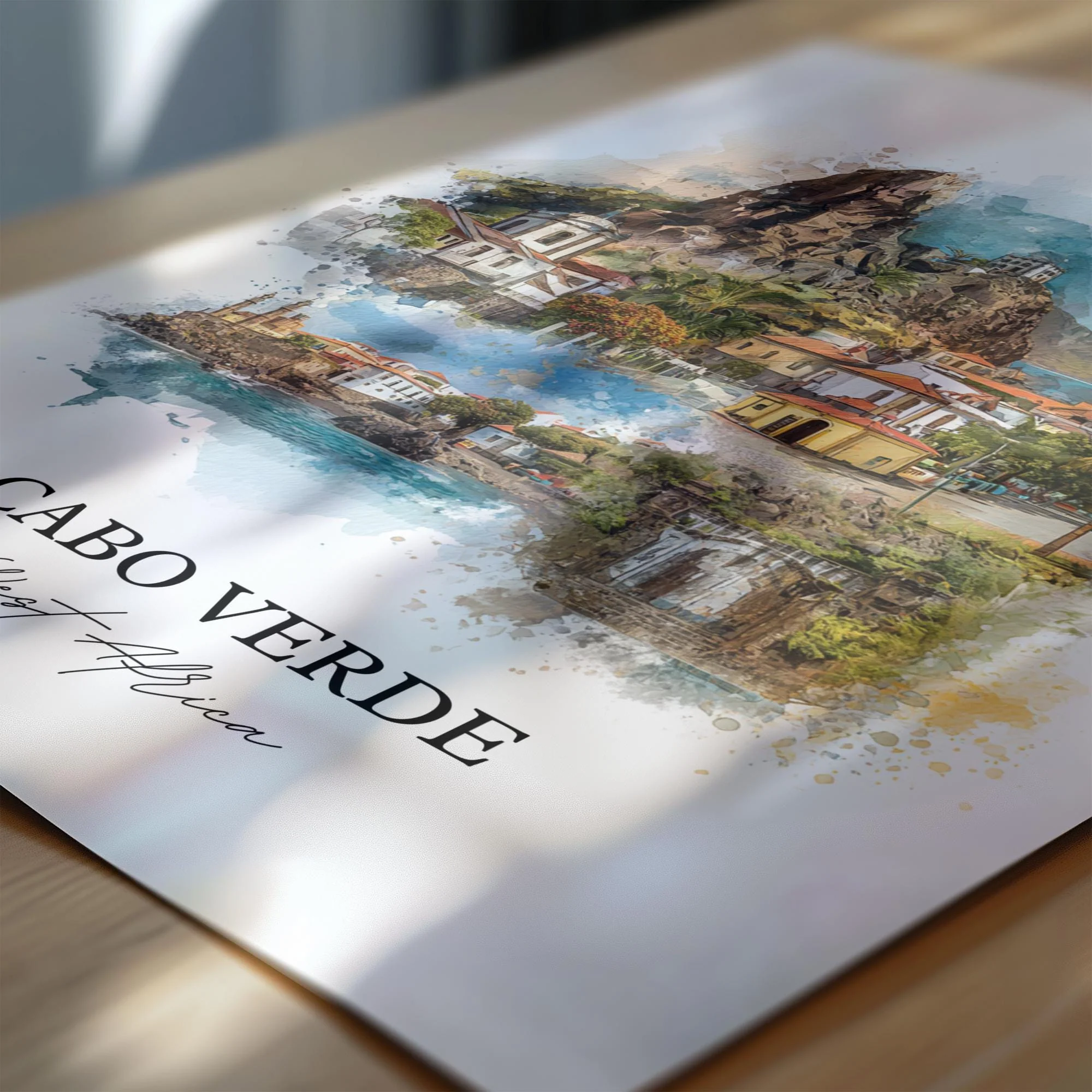 Cabo Verde, West Africa – Watercolor Art Print - Image 2