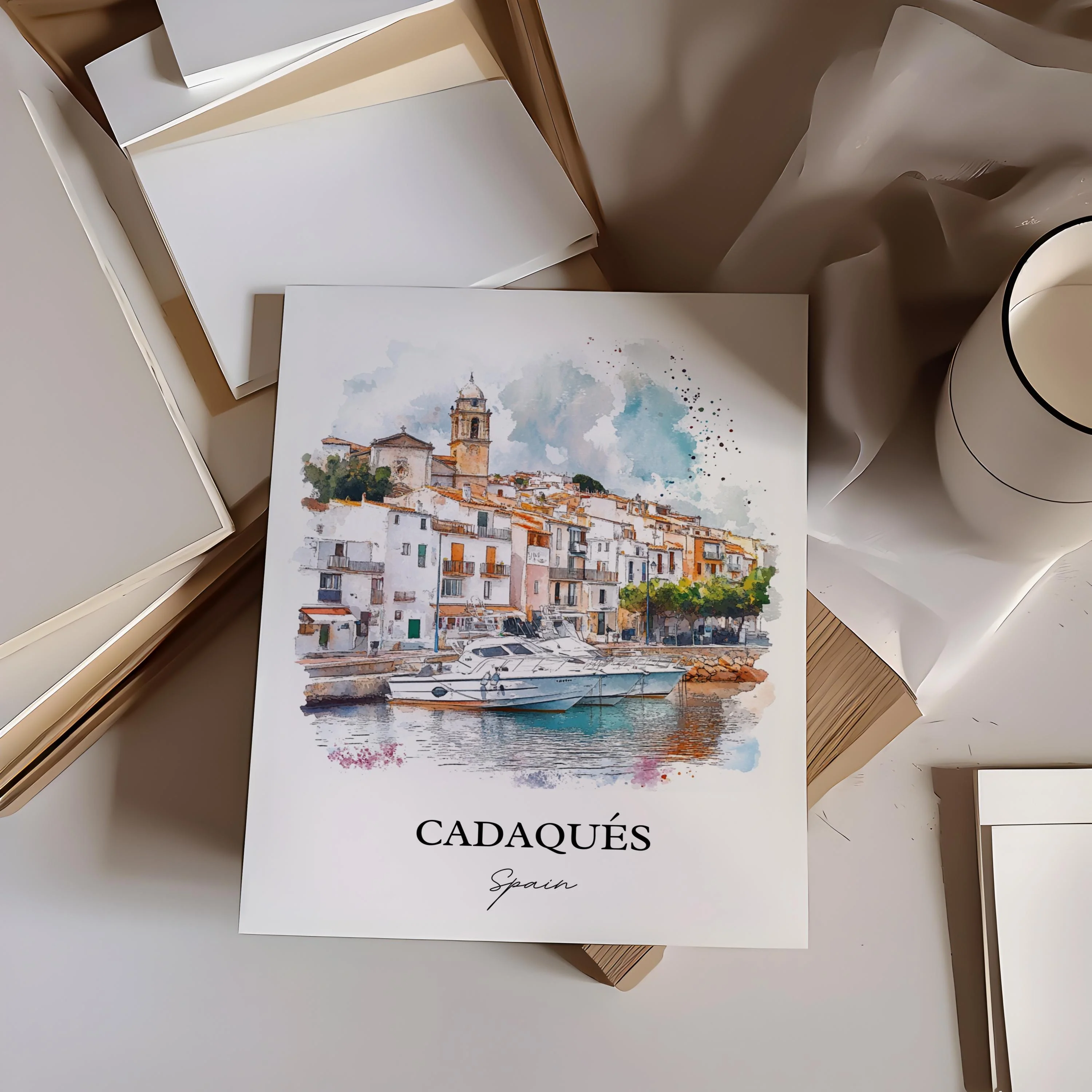 Cadaqués, Spain – Watercolor Art Print - Image 5
