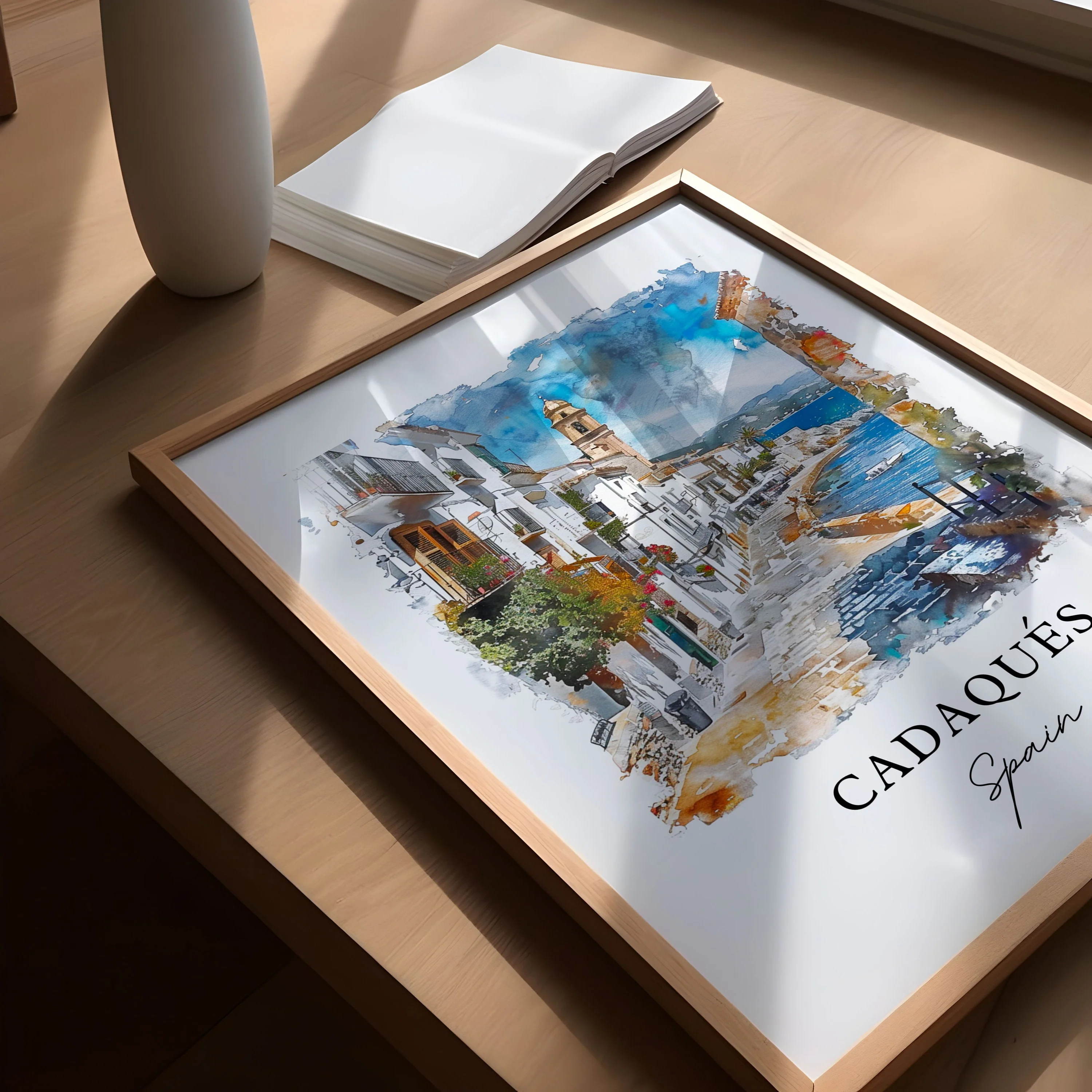 Cadaques, Spain – Watercolor Art Print - Image 3