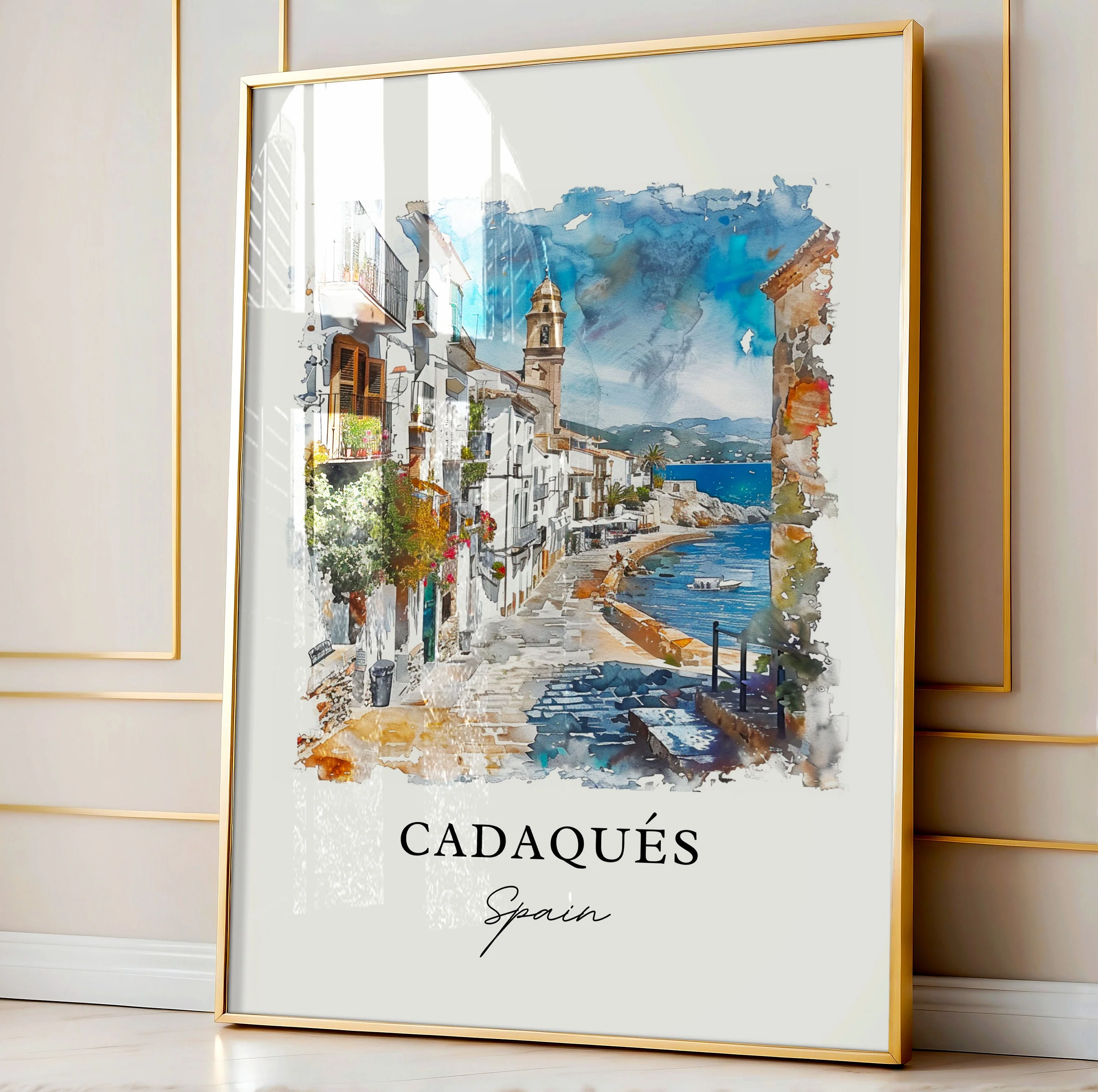 Cadaques, Spain – Watercolor Art Print - Image 4