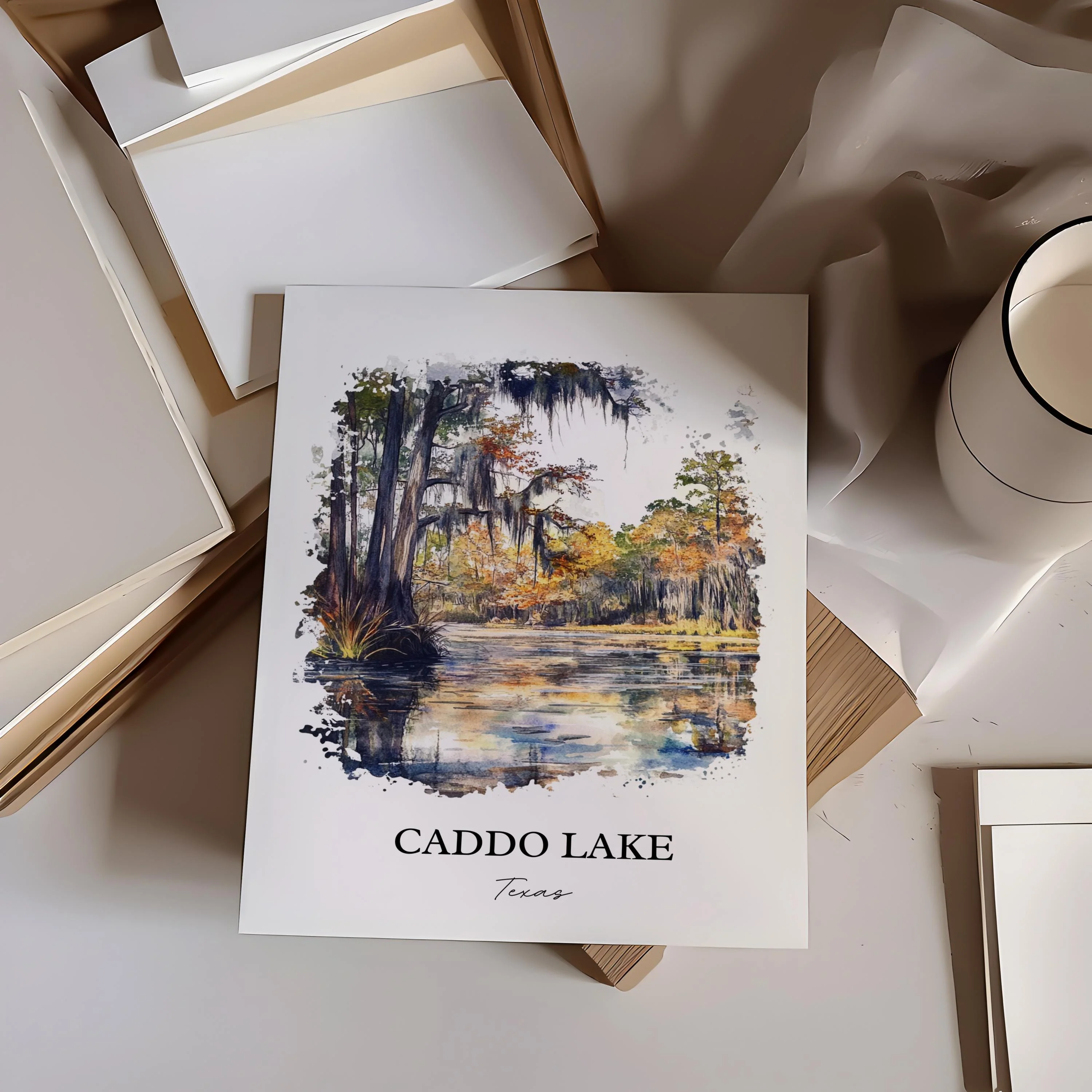 Caddo Lake, Texas – Watercolor Art Print - Image 6