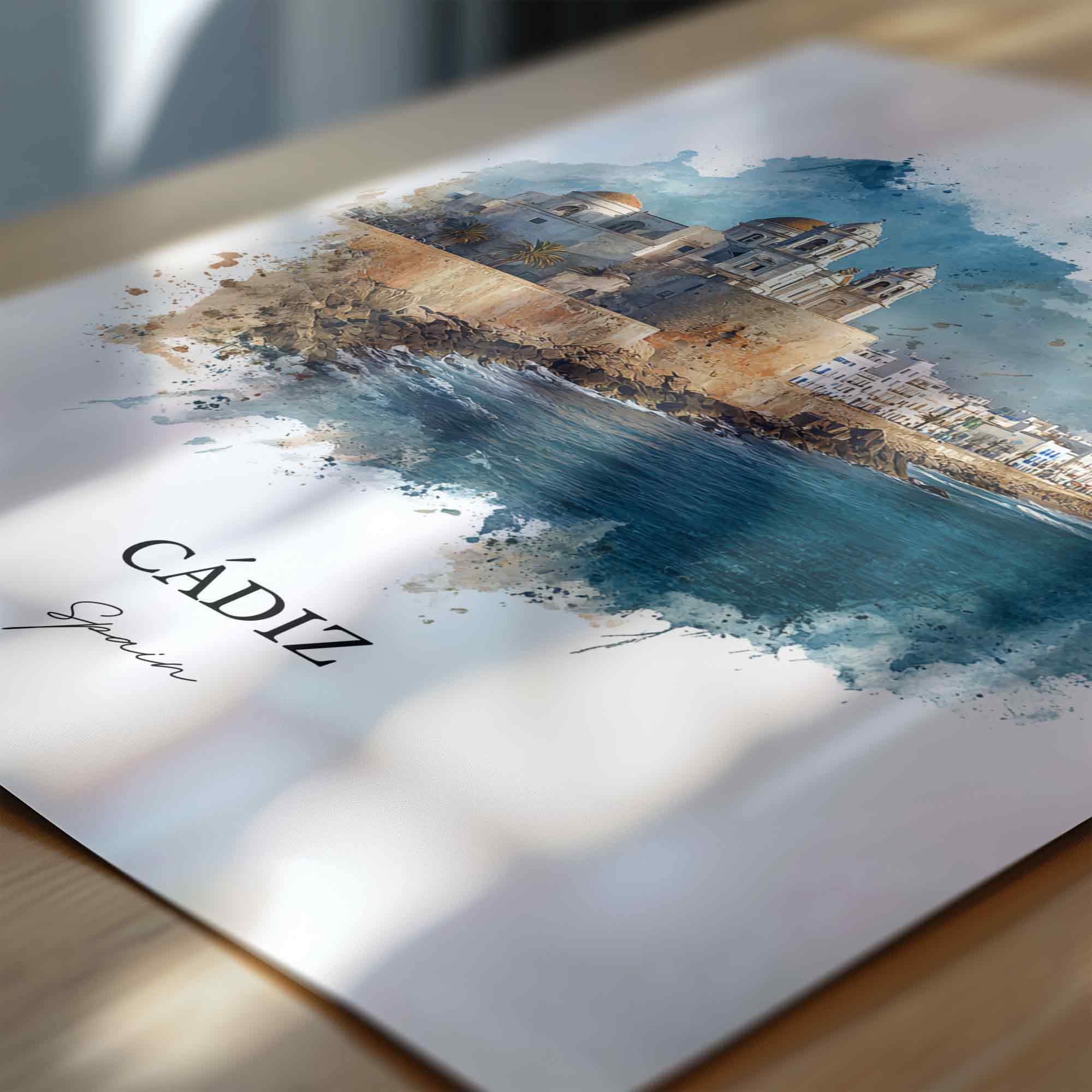 Cadiz, Spain – Watercolor Art Print - Image 2