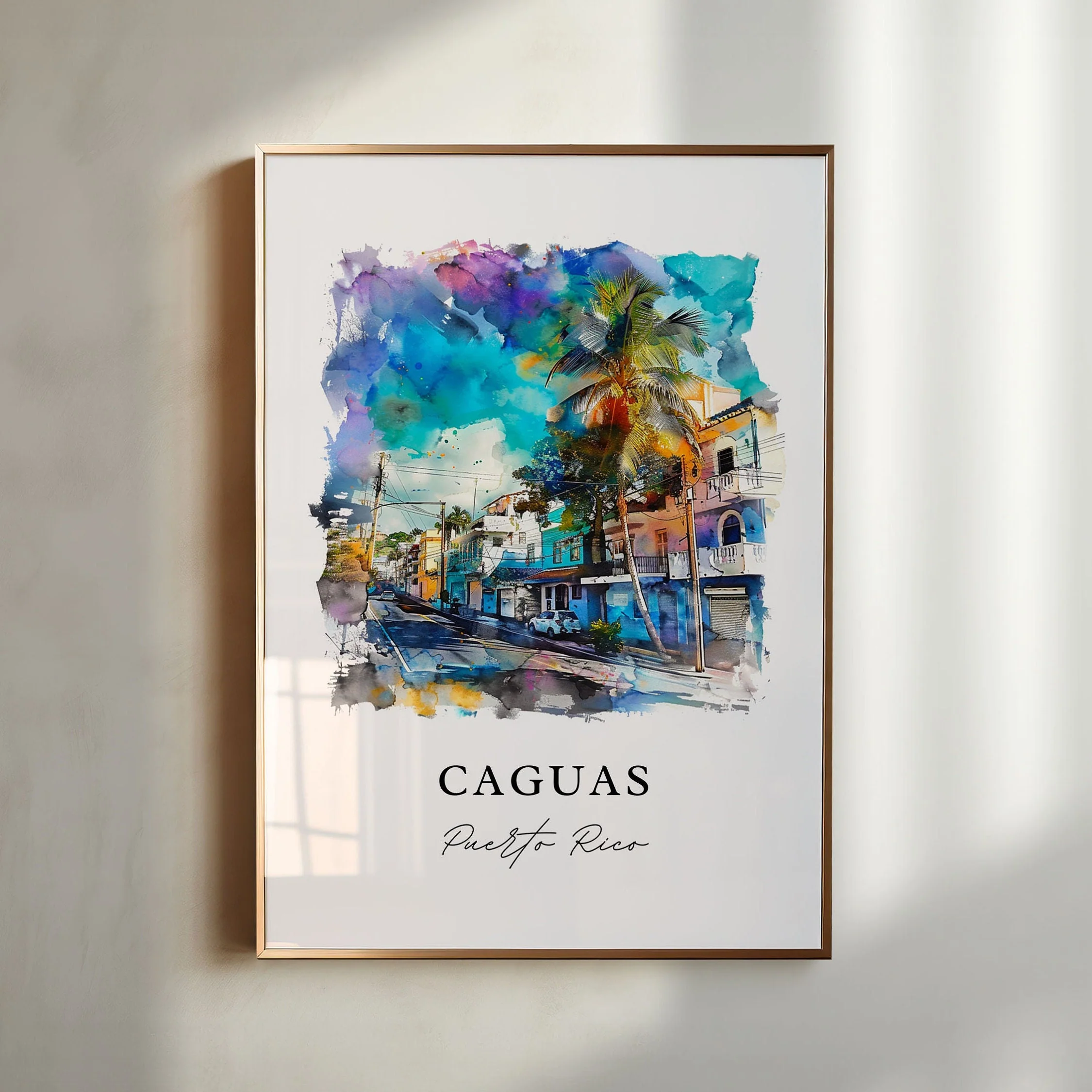 Caguas, Puerto Rico – Watercolor Art Print - Image 2