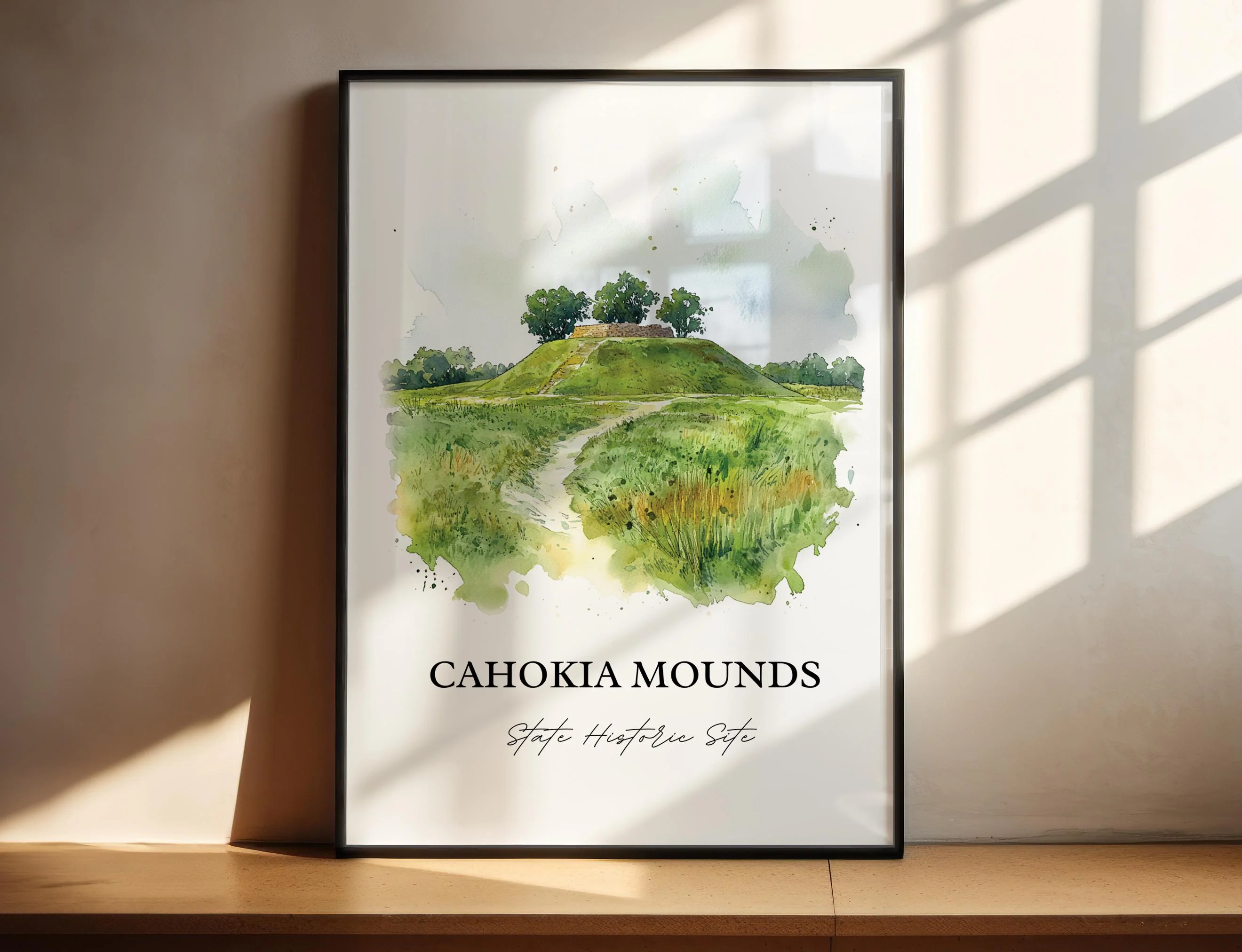 Cahokia Mounds, Illinois – Watercolor Art Print - Image 5